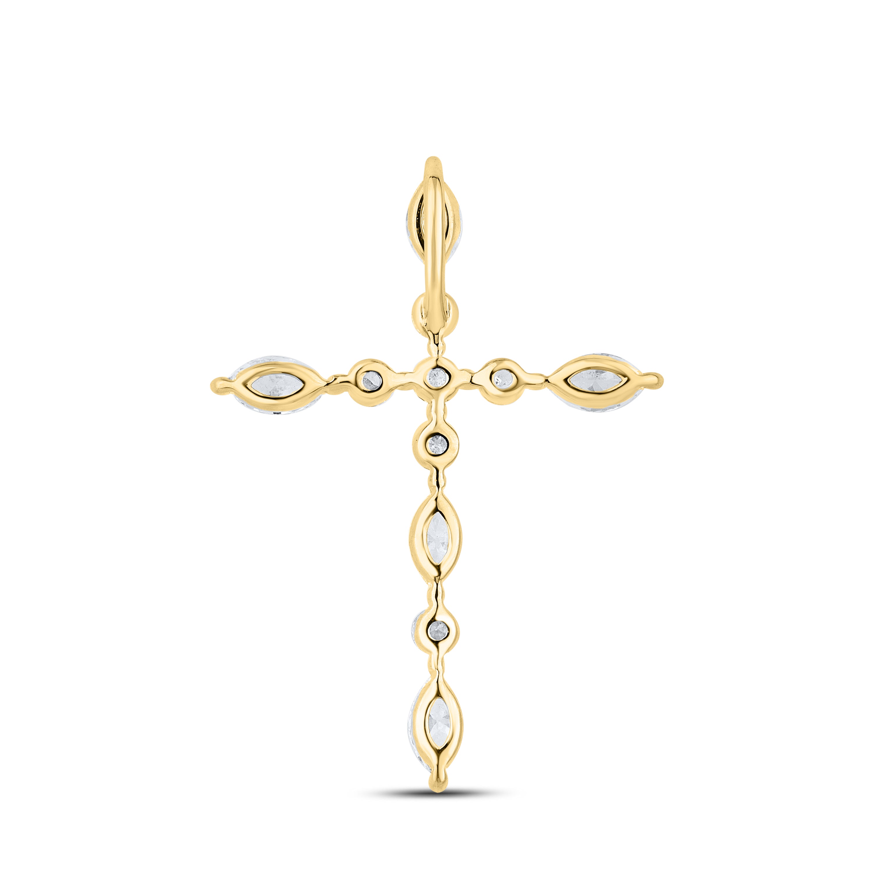 14k Yellow Gold 0.75 CTW Lab Diamond Cross Pendant