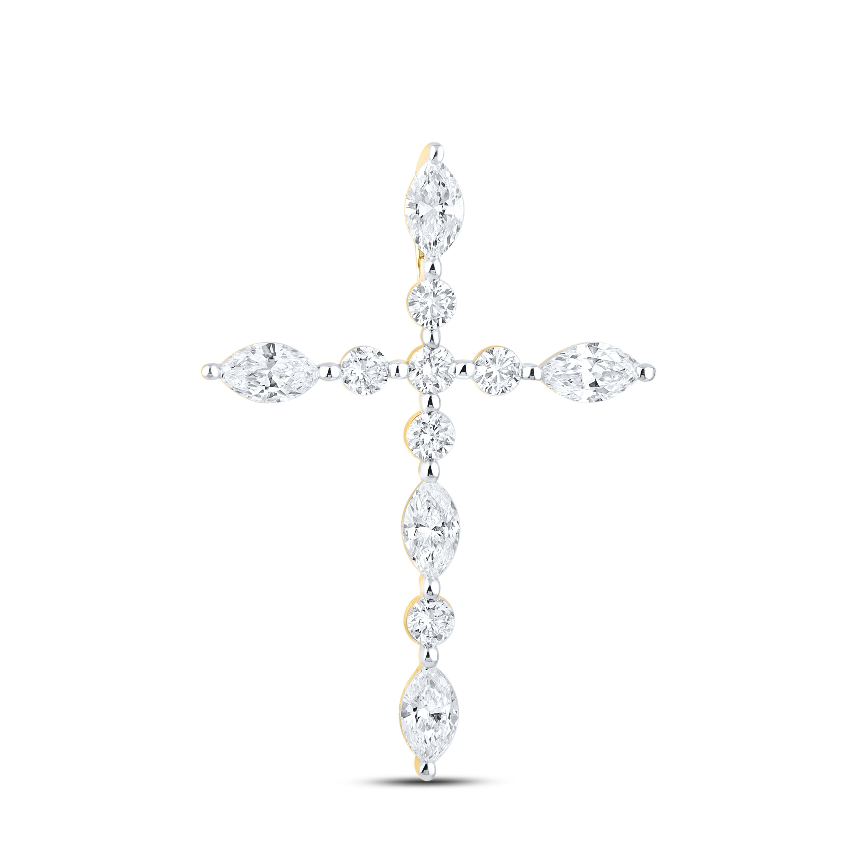 14k Yellow Gold 0.75 CTW Lab Diamond Cross Pendant