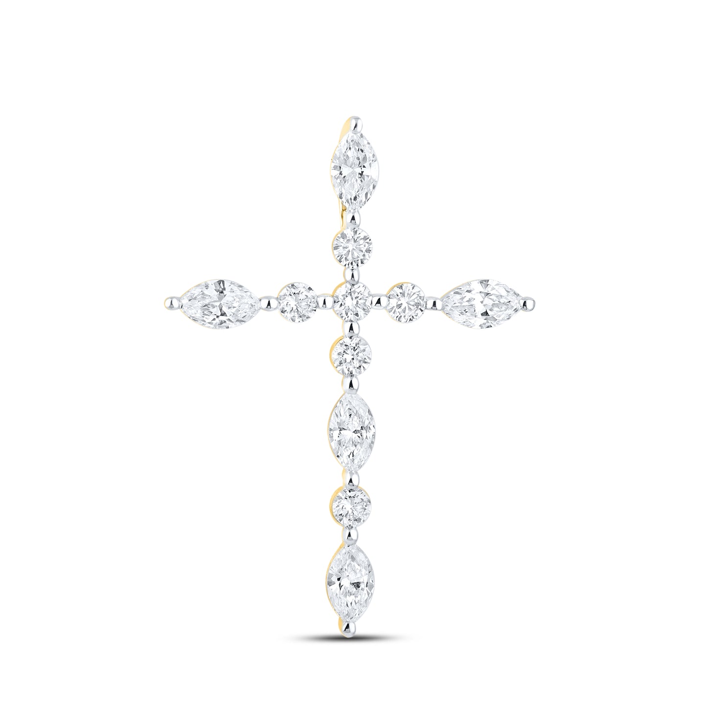 14k Yellow Gold 0.75 CTW Lab Diamond Cross Pendant