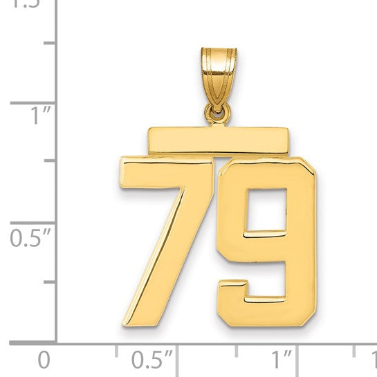 14kt Yellow Gold Large Polished Number 79 Charm