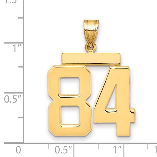 14kt Yellow Gold Large Polished Number 84 Charm