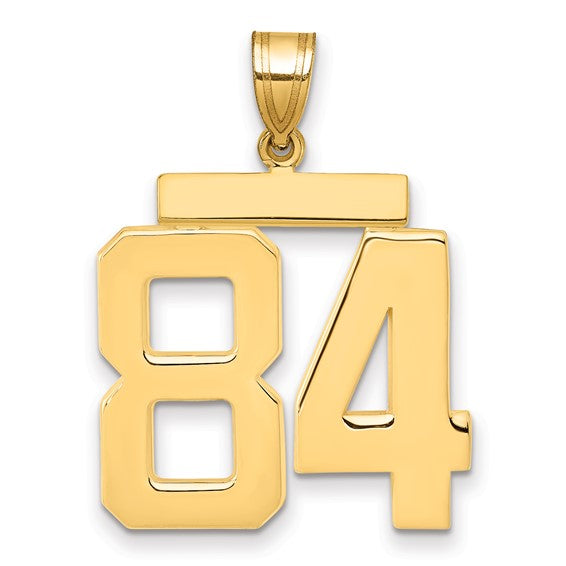 14kt Yellow Gold Large Polished Number 84 Charm