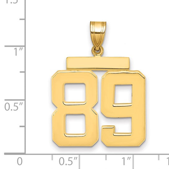 14kt Yellow Gold Large Polished Number 89 Charm