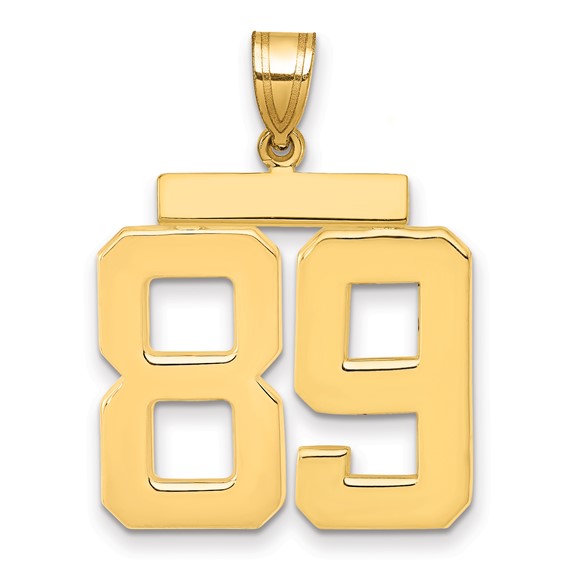 14kt Yellow Gold Large Polished Number 89 Charm