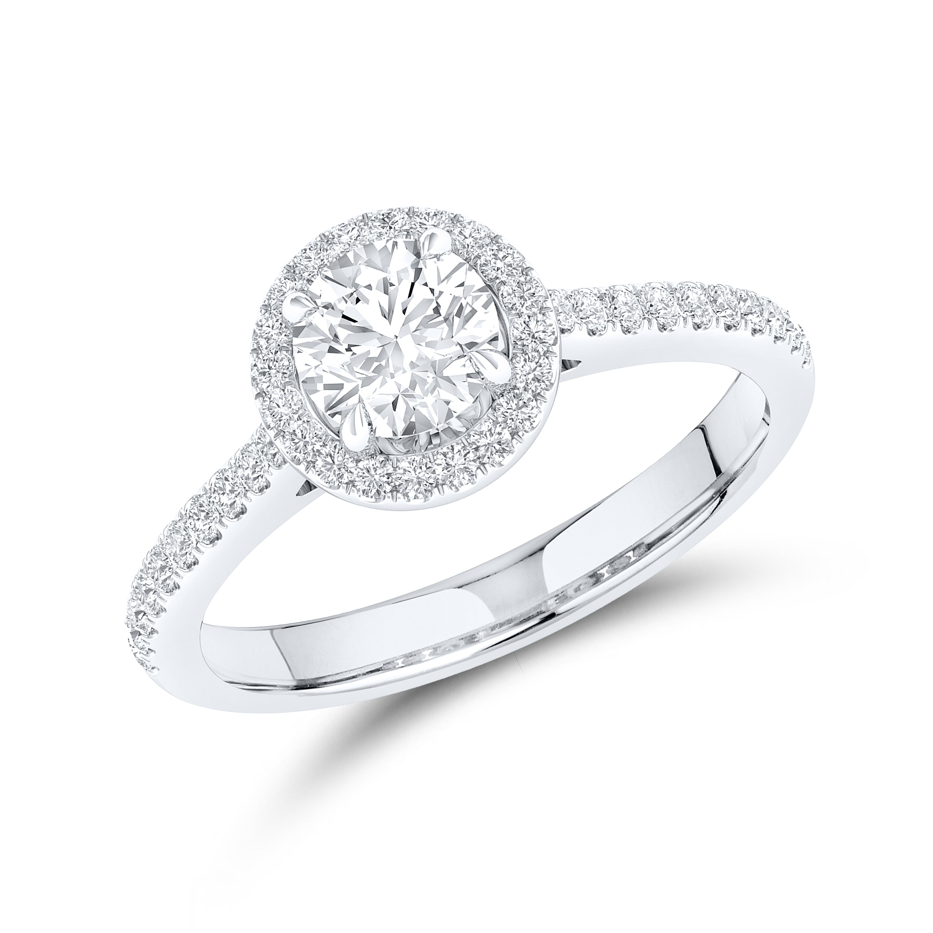 14kt White Gold 1.25 CTW Lab Diamond Round Shape Solitaire Ring