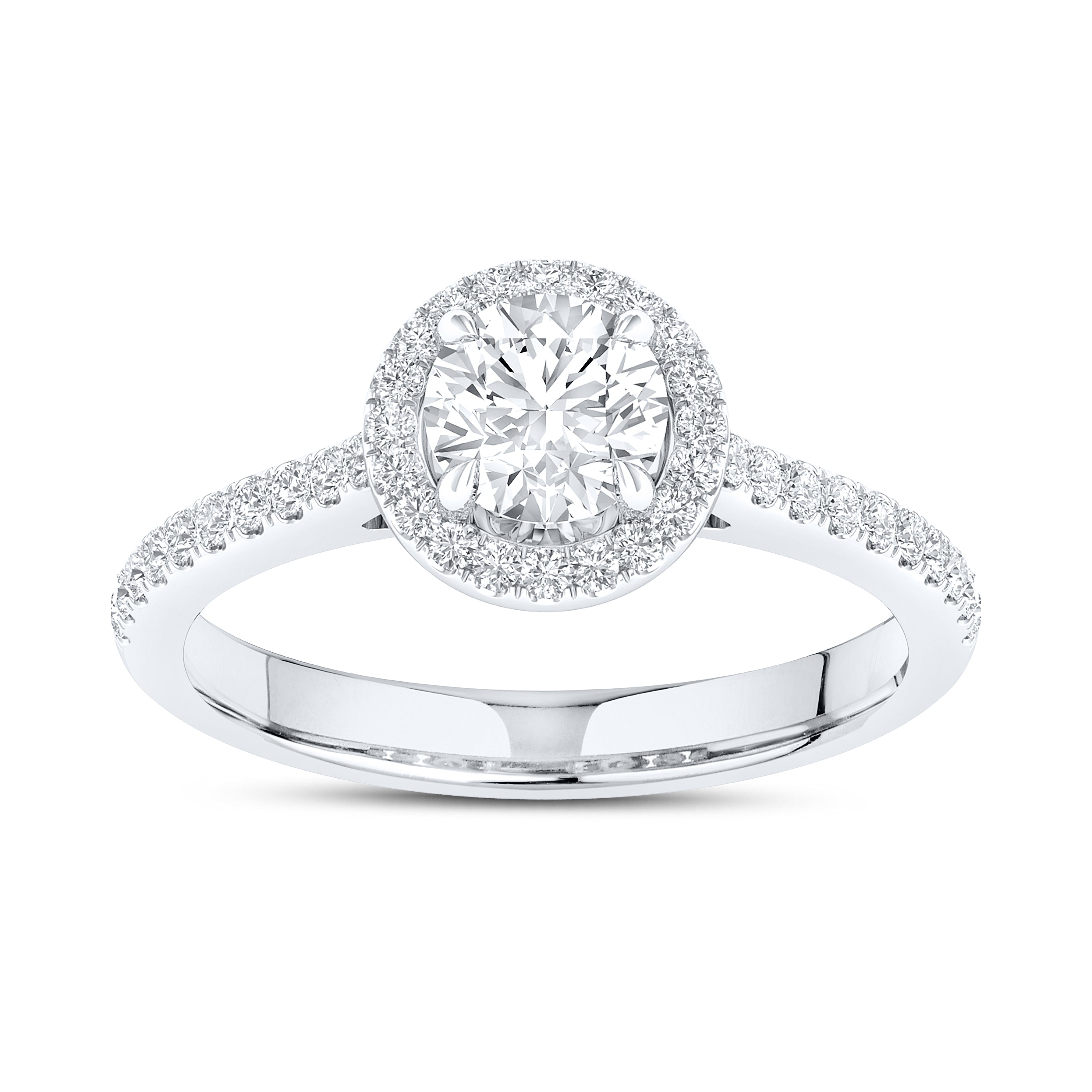 14kt White Gold 1.25 CTW Lab Diamond Round Shape Solitaire Ring
