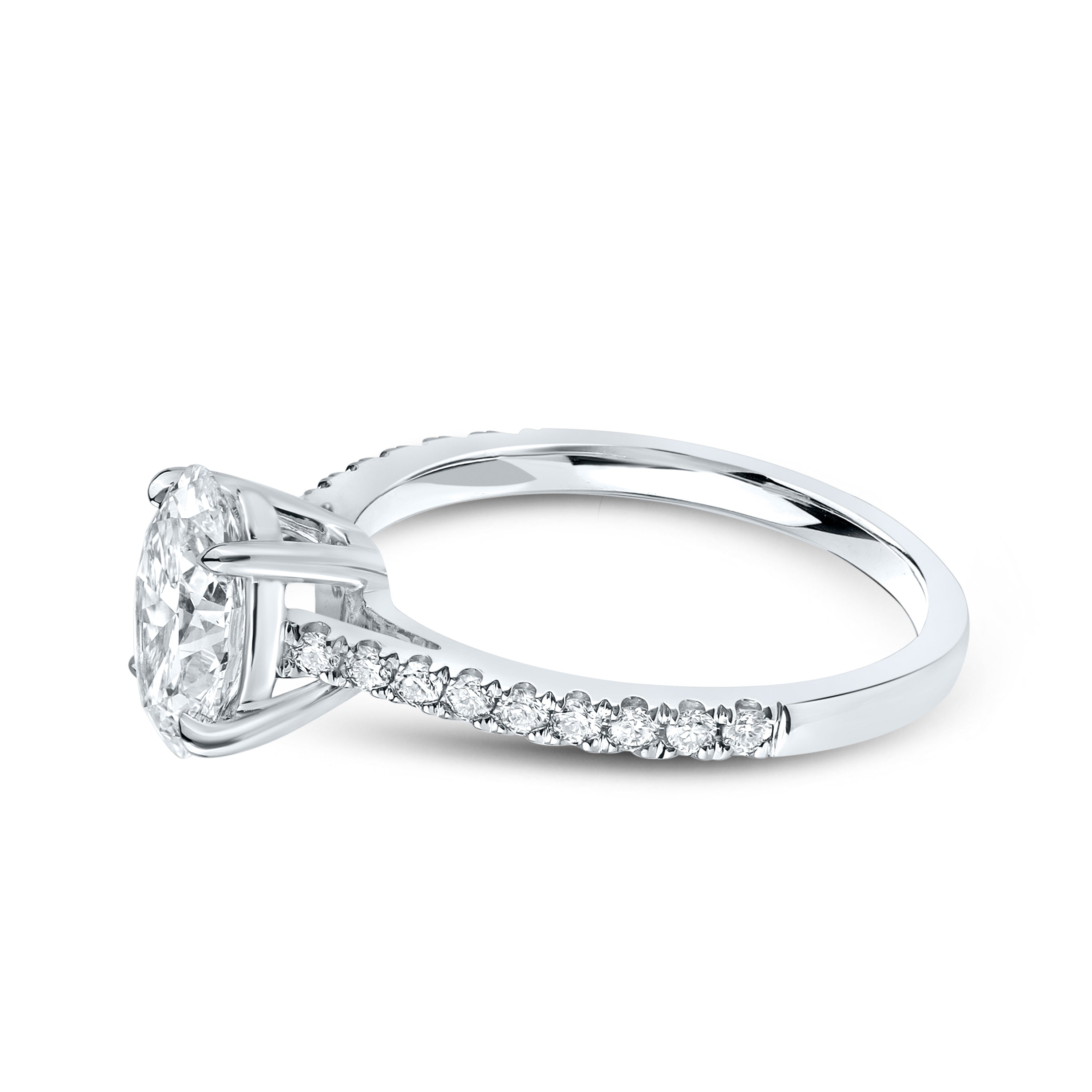 14K WHITE GOLD 1.75 CTW OVAL LAB DIAMOND RING