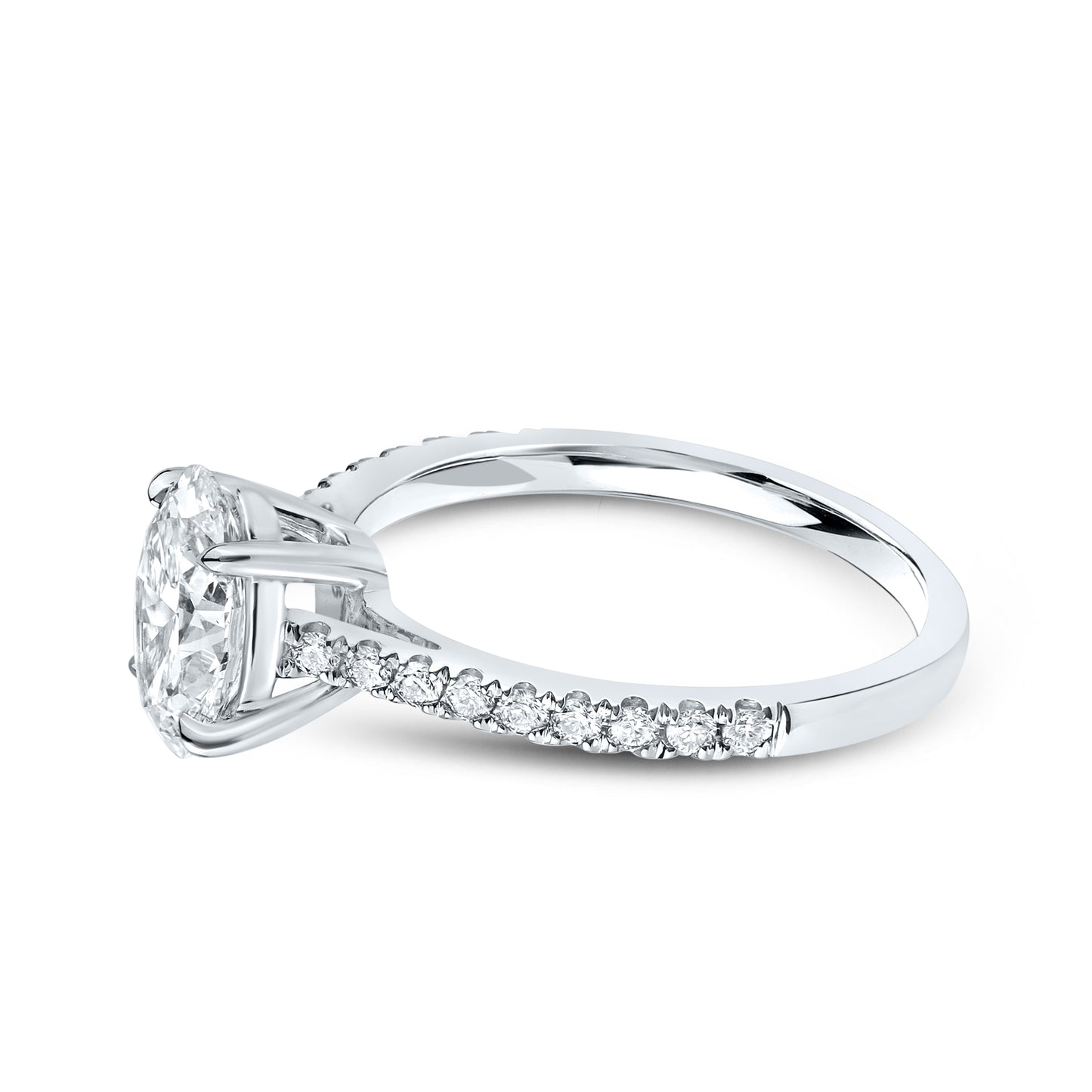 14K WHITE GOLD 1.75 CTW OVAL LAB DIAMOND RING