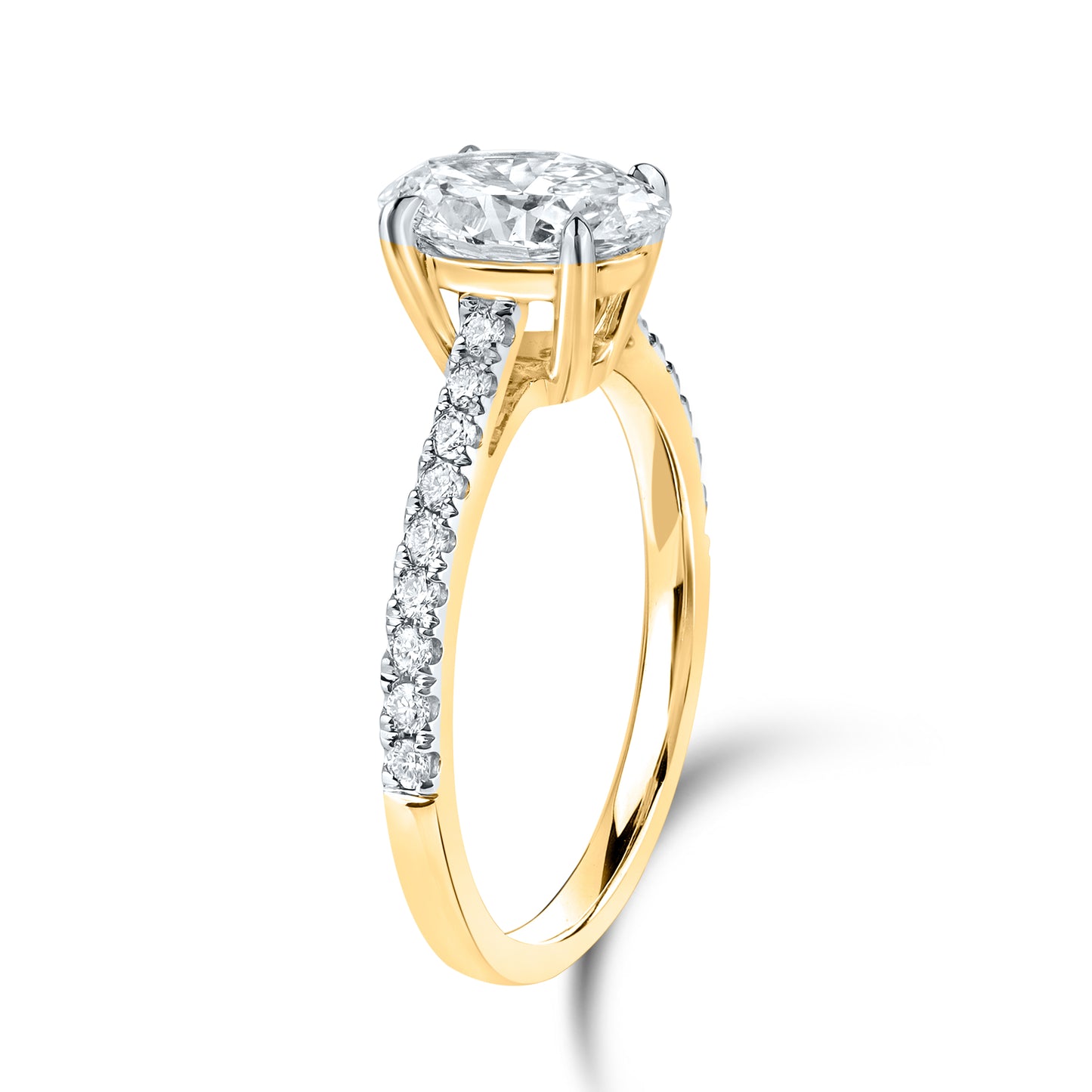 14KT YELLOW GOLD 1.75 CTW OVAL LAB DIAMOND RING