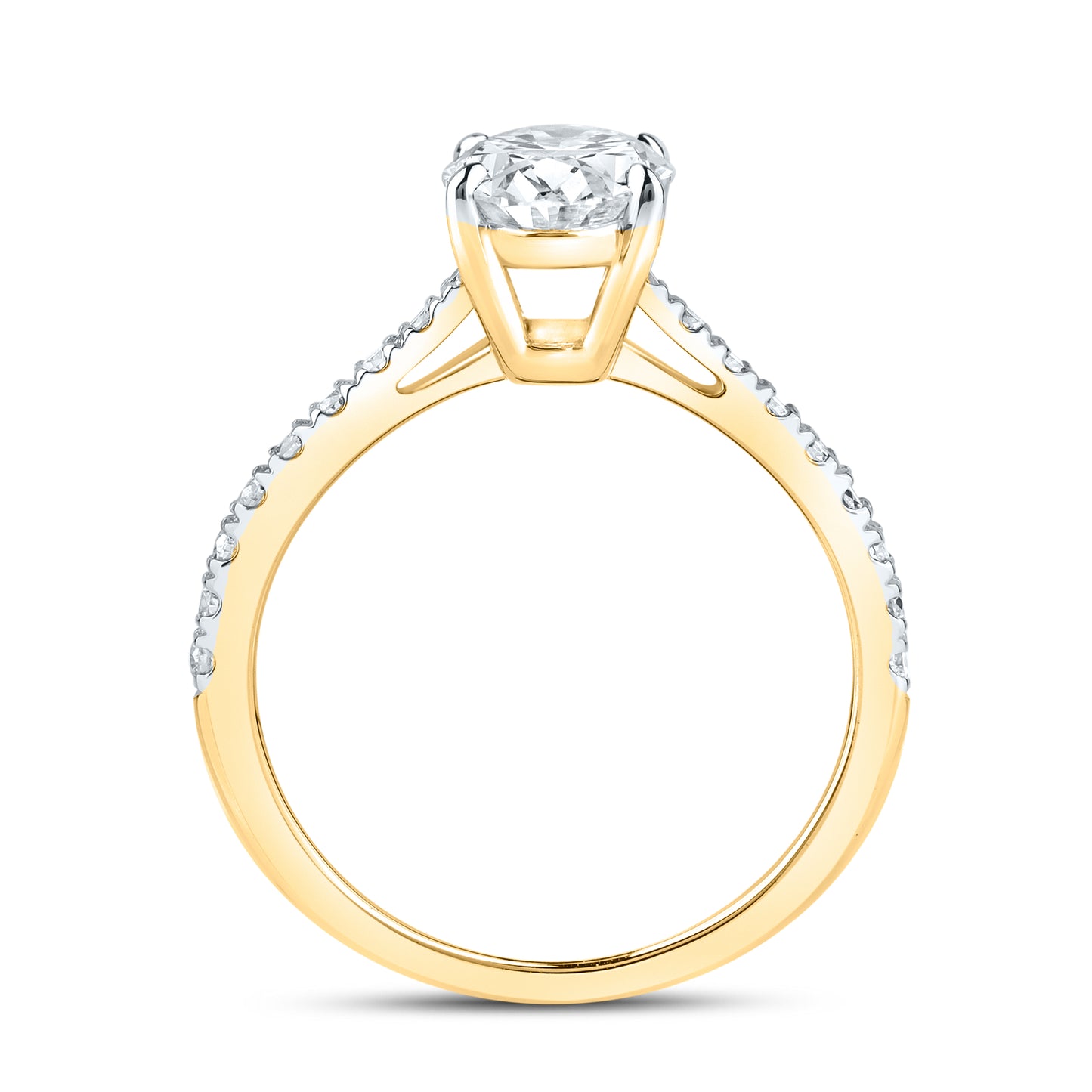 14KT YELLOW GOLD 1.75 CTW OVAL LAB DIAMOND RING