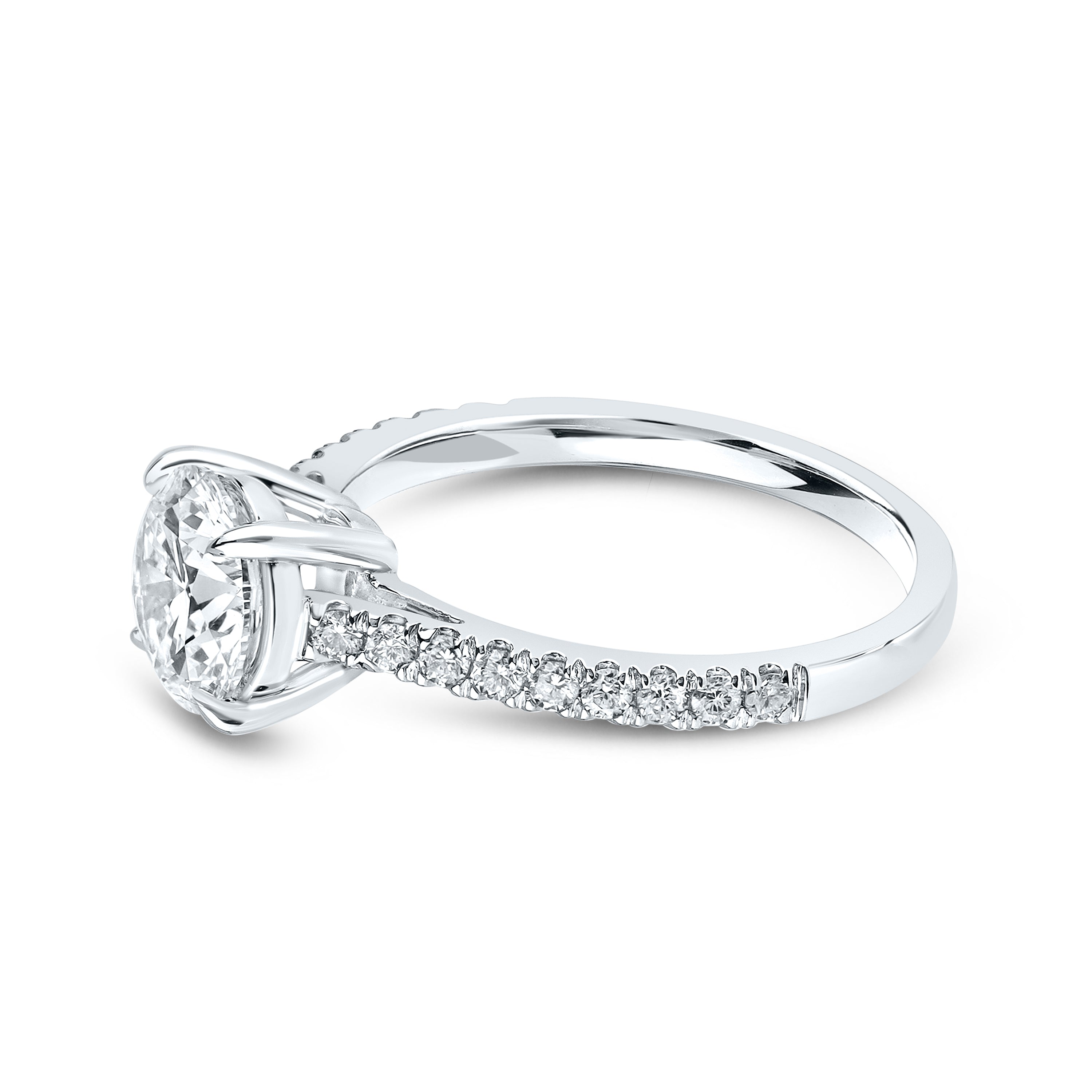 14kt White Gold 1.75 CTW Lab Diamond Round Shape Solitaire Ring