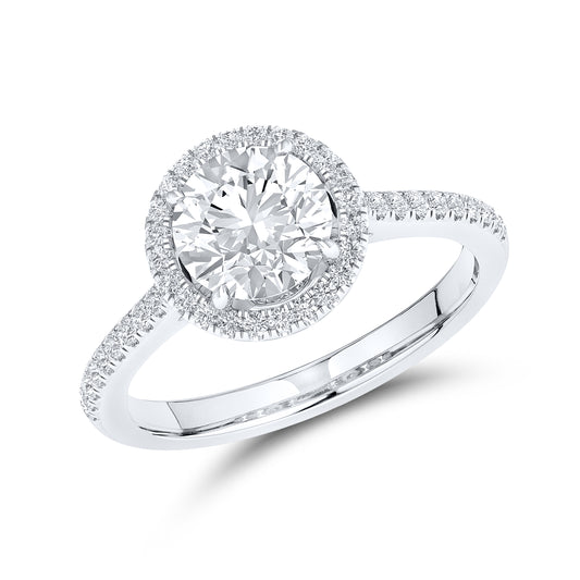 14kt White Gold 2.25 CTW Lab Diamond Round Shape Solitaire Ring