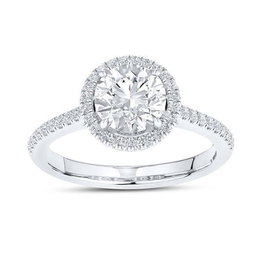 14kt White Gold 2.25 CTW Lab Diamond Round Shape Solitaire Ring