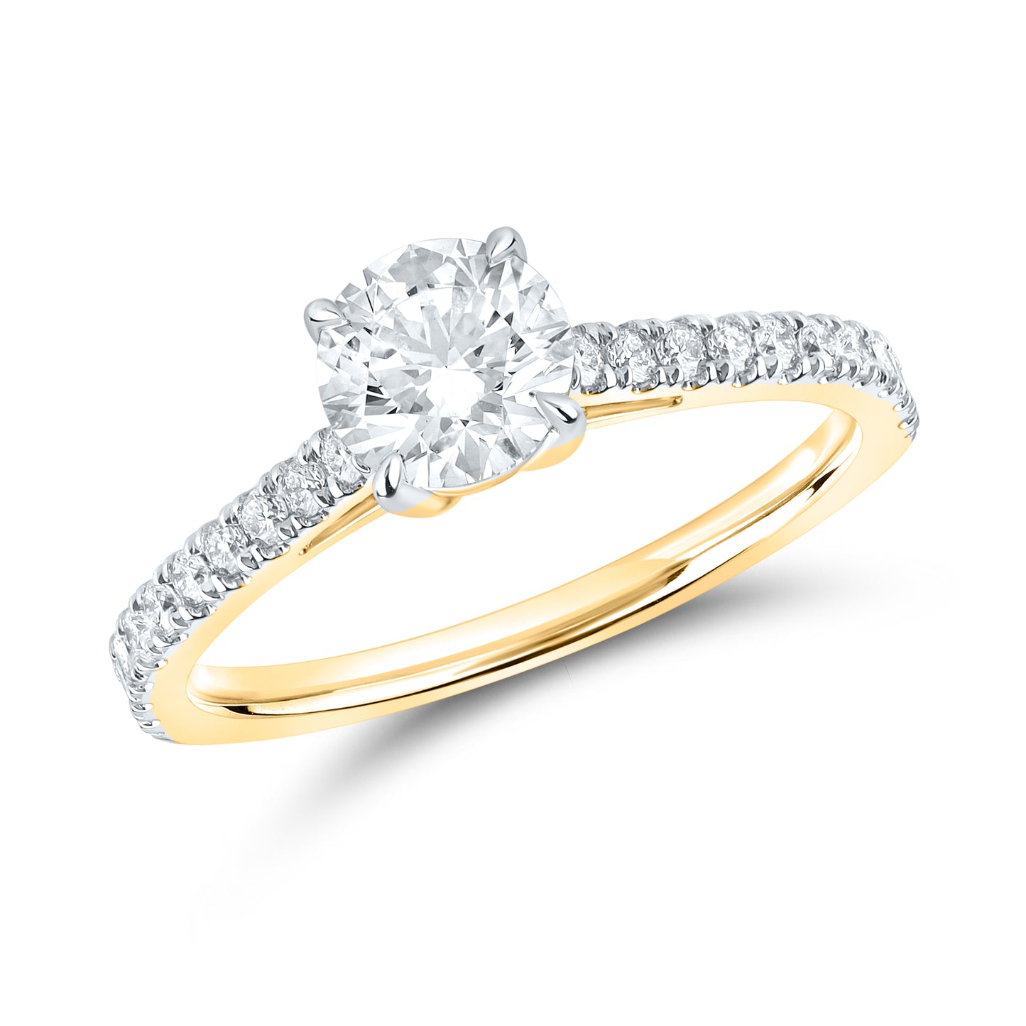 14kt Yellow Gold 1.25 CTW Lab Diamond Round Shape Solitaire Ring