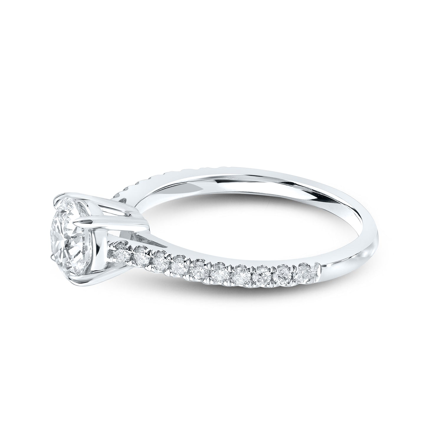 14kt White Gold 1.25 CTW Lab Diamond Round Shape Solitaire Ring