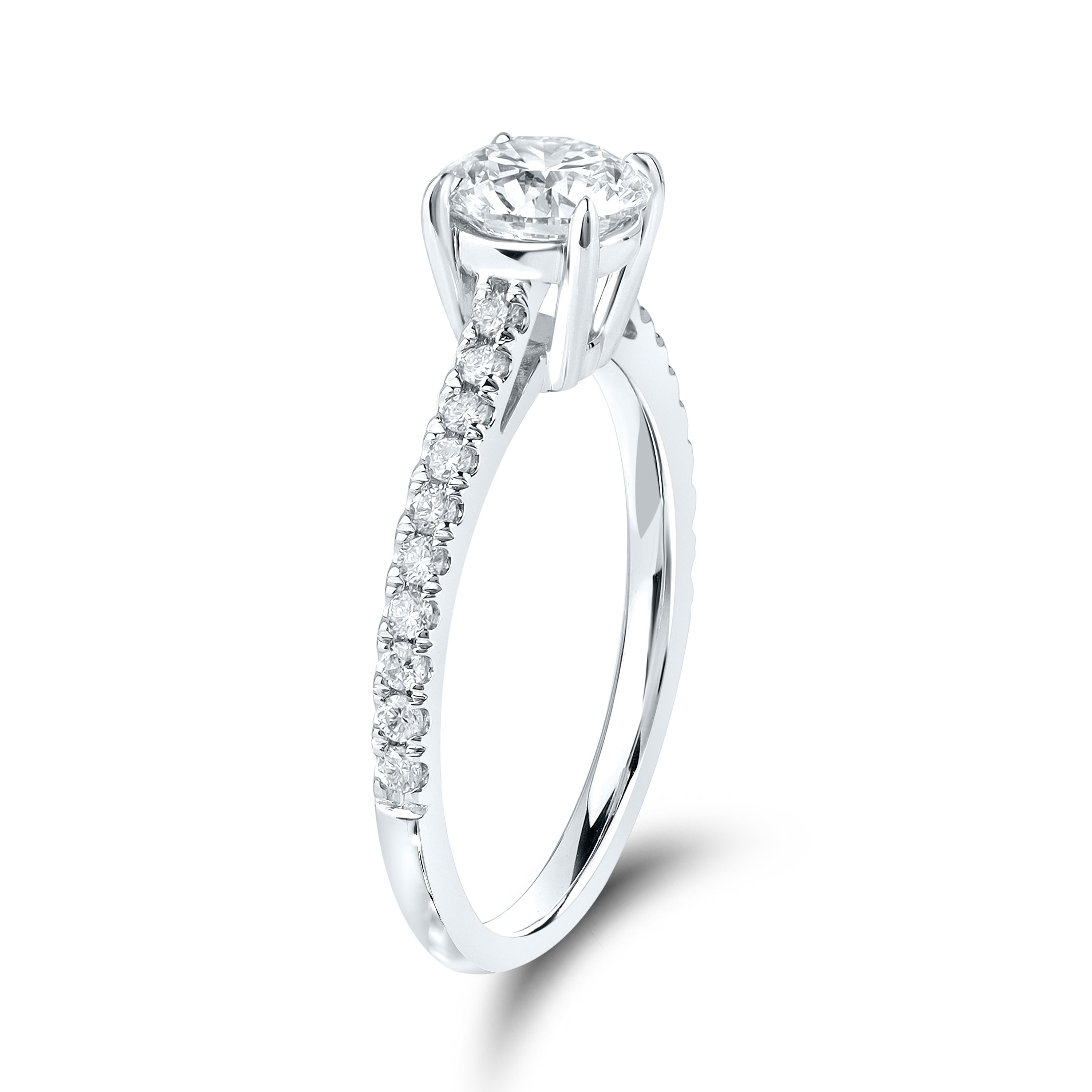 14kt White Gold 1.25 CTW Lab Diamond Round Shape Solitaire Ring