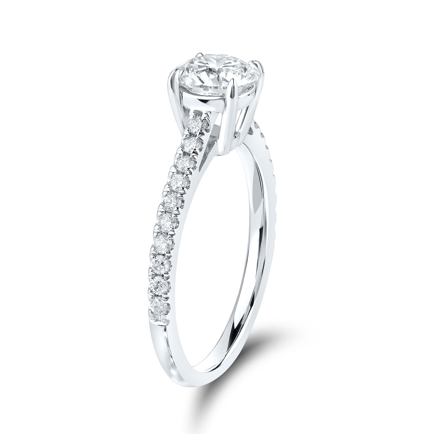 14kt White Gold 1.25 CTW Lab Diamond Round Shape Solitaire Ring