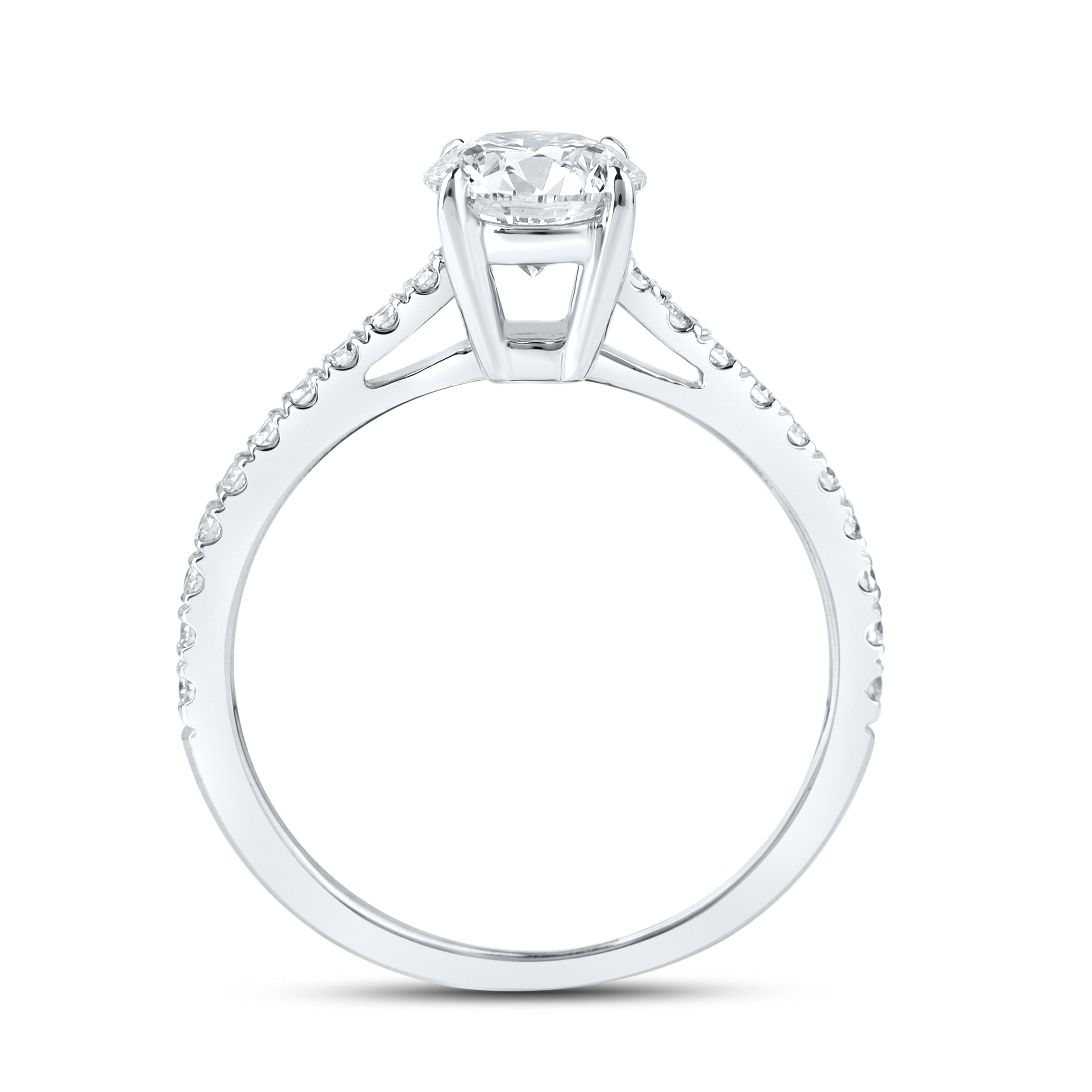 14kt White Gold 1.25 CTW Lab Diamond Round Shape Solitaire Ring