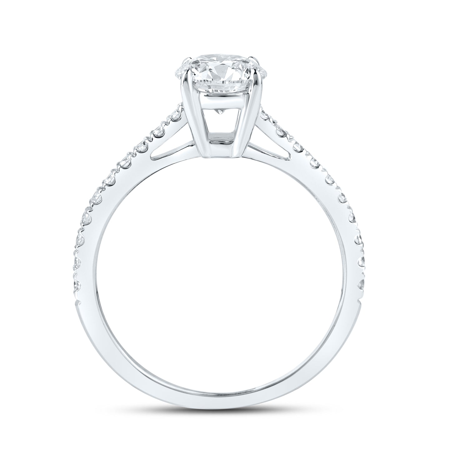 14kt White Gold 1.25 CTW Lab Diamond Round Shape Solitaire Ring