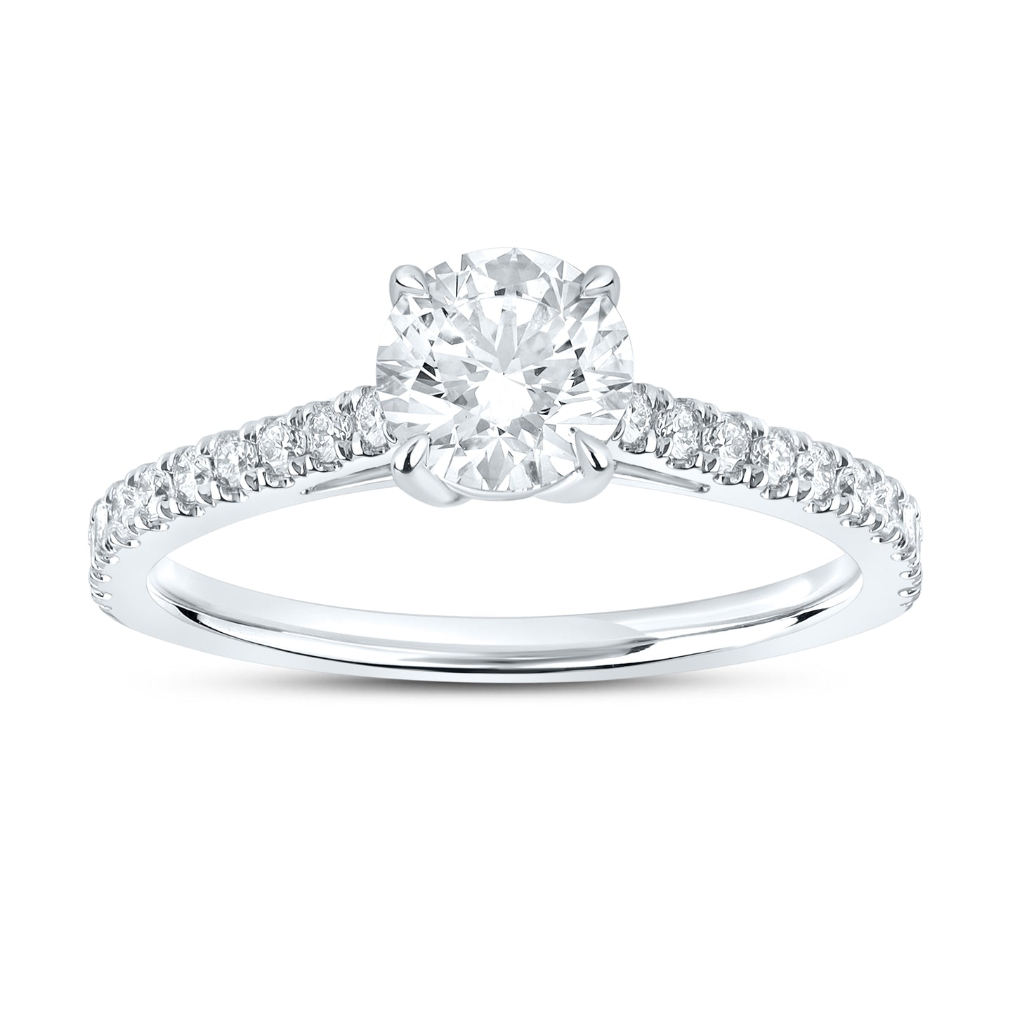 14kt White Gold 1.25 CTW Lab Diamond Round Shape Solitaire Ring