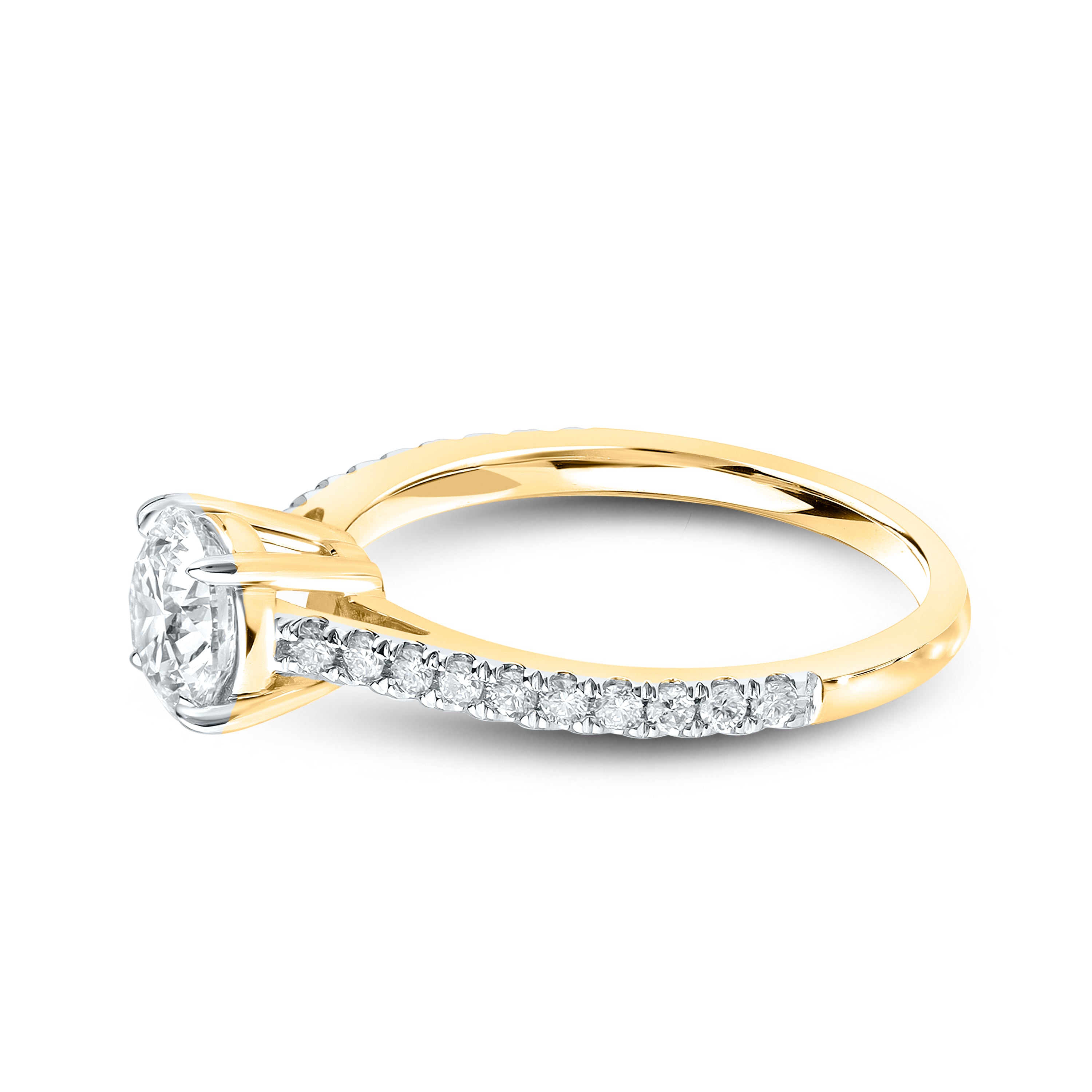 14kt Yellow Gold 1.25 CTW Lab Diamond Round Shape Solitaire Ring