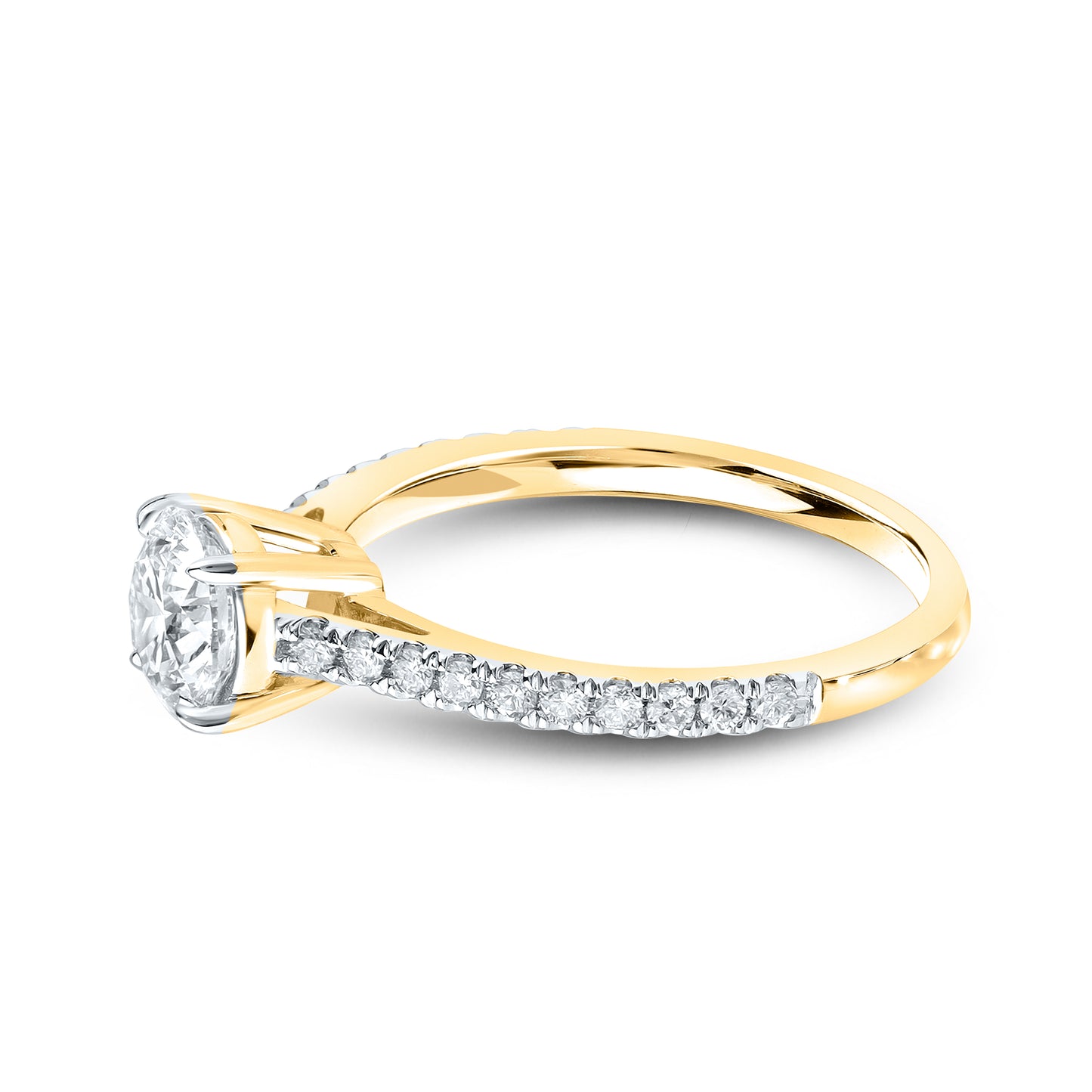 14kt Yellow Gold 1.25 CTW Lab Diamond Round Shape Solitaire Ring