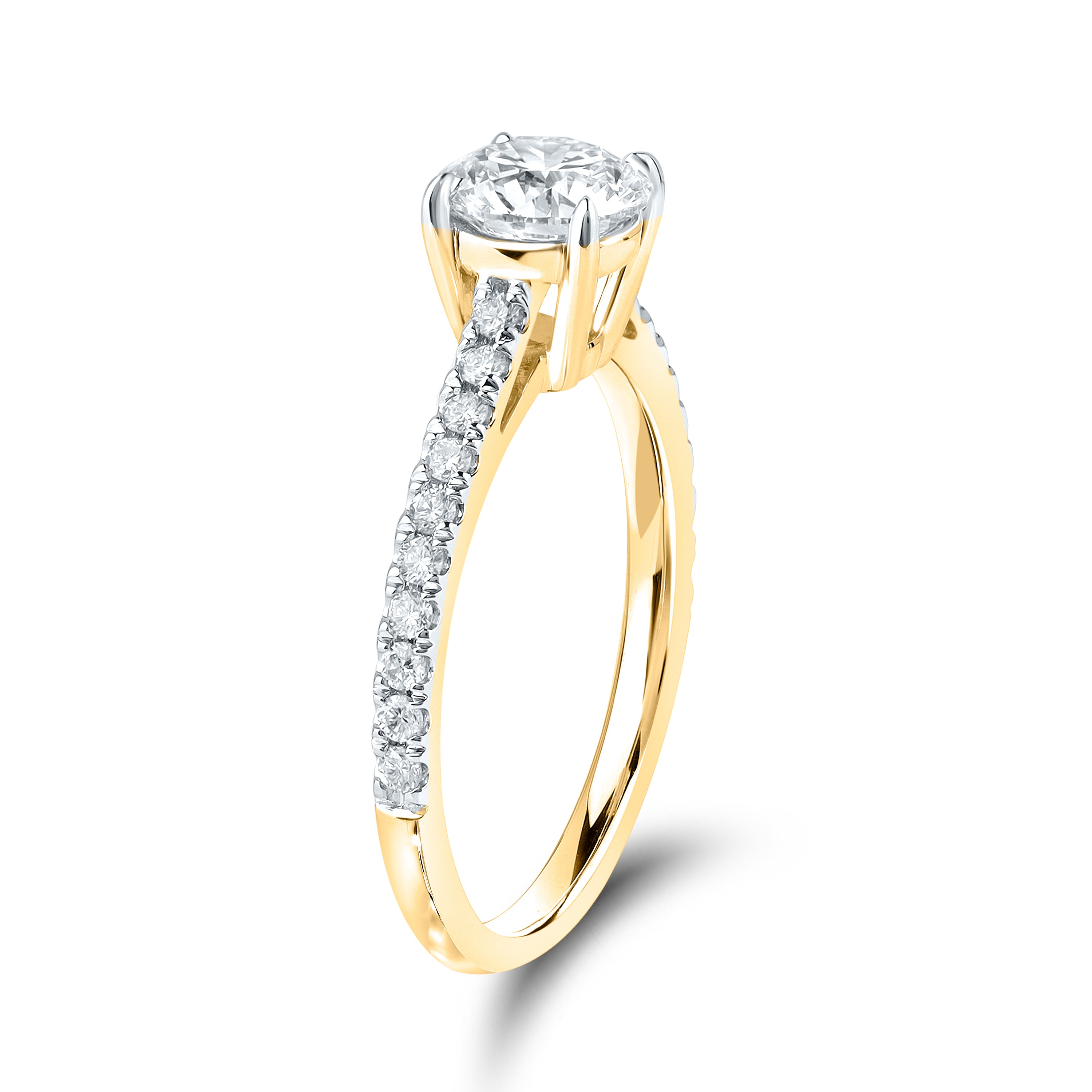 14kt Yellow Gold 1.25 CTW Lab Diamond Round Shape Solitaire Ring
