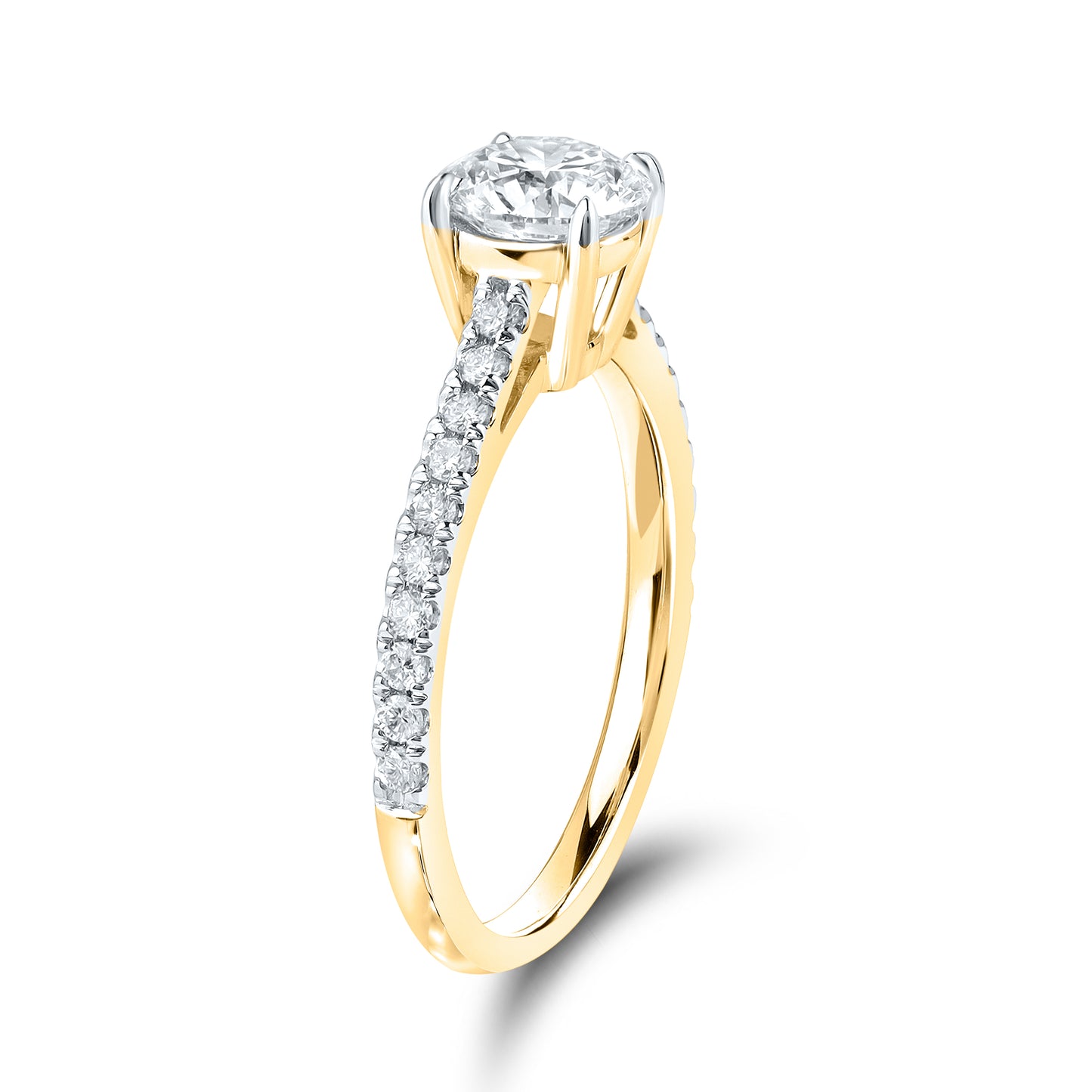 14kt Yellow Gold 1.25 CTW Lab Diamond Round Shape Solitaire Ring