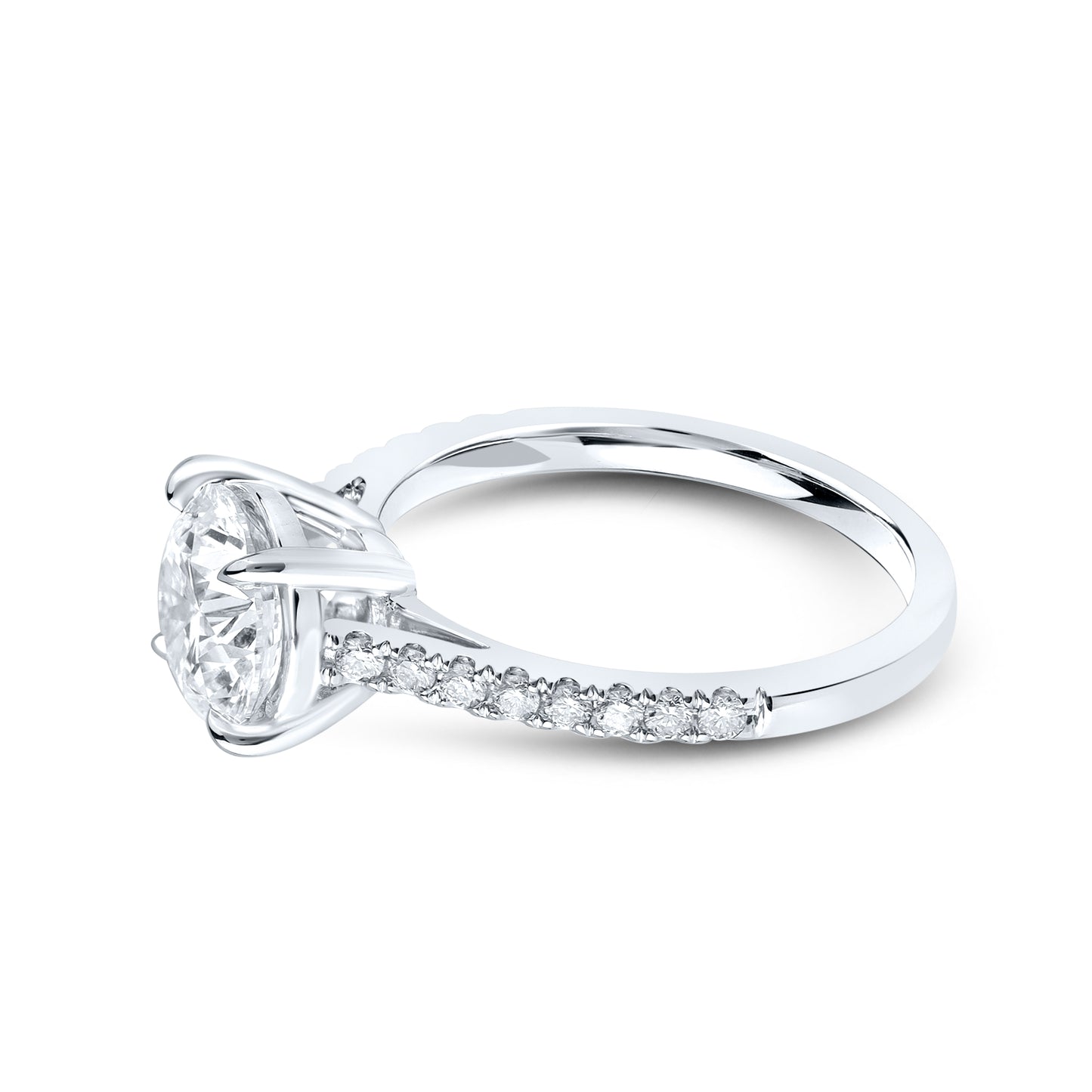 14kt White Gold 2.25 CTW Lab Diamond Round Shape Solitaire Ring