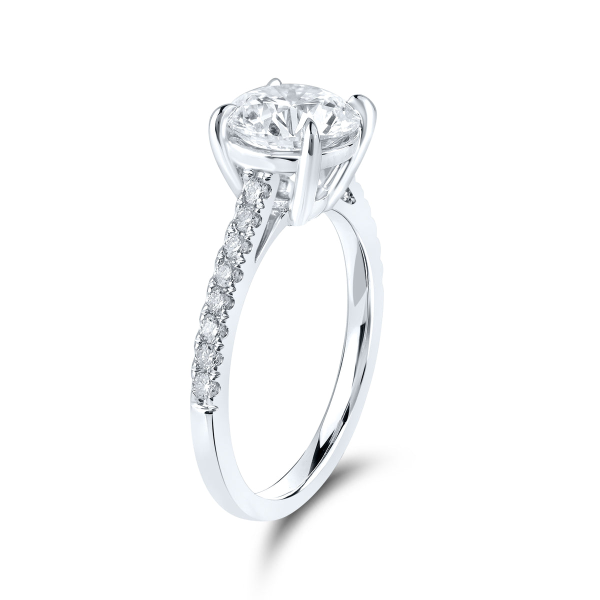 14kt White Gold 2.25 CTW Lab Diamond Round Shape Solitaire Ring
