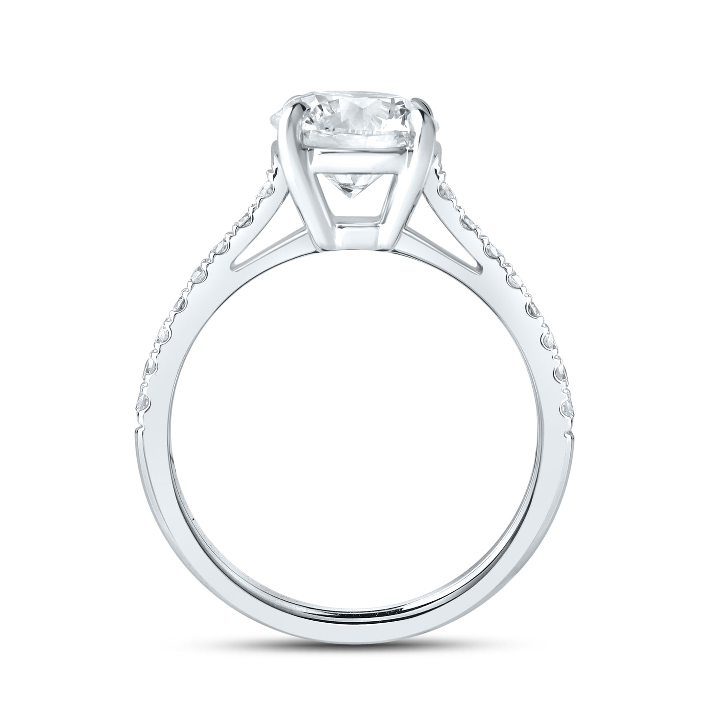 14kt White Gold 2.25 CTW Lab Diamond Round Shape Solitaire Ring