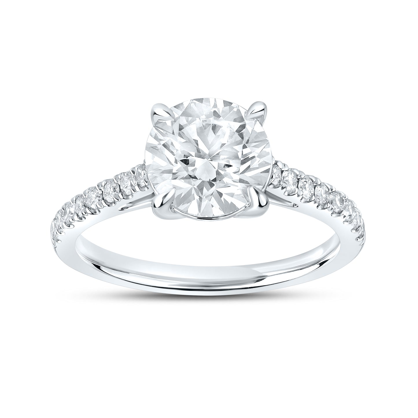 14kt White Gold 2.25 CTW Lab Diamond Round Shape Solitaire Ring