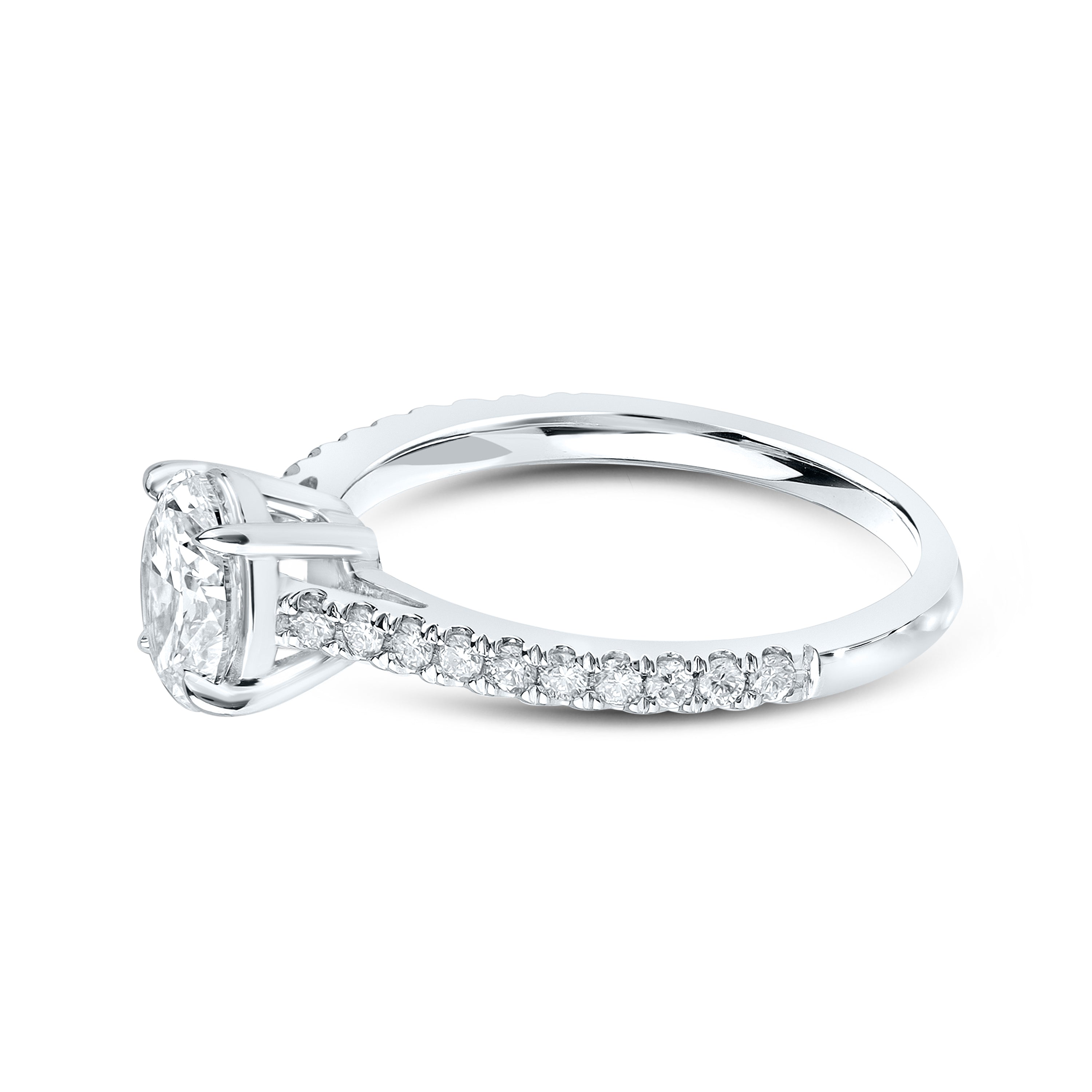 14kt White Gold 1.25 CTW Lab Diamond Oval Shape Solitaire Ring