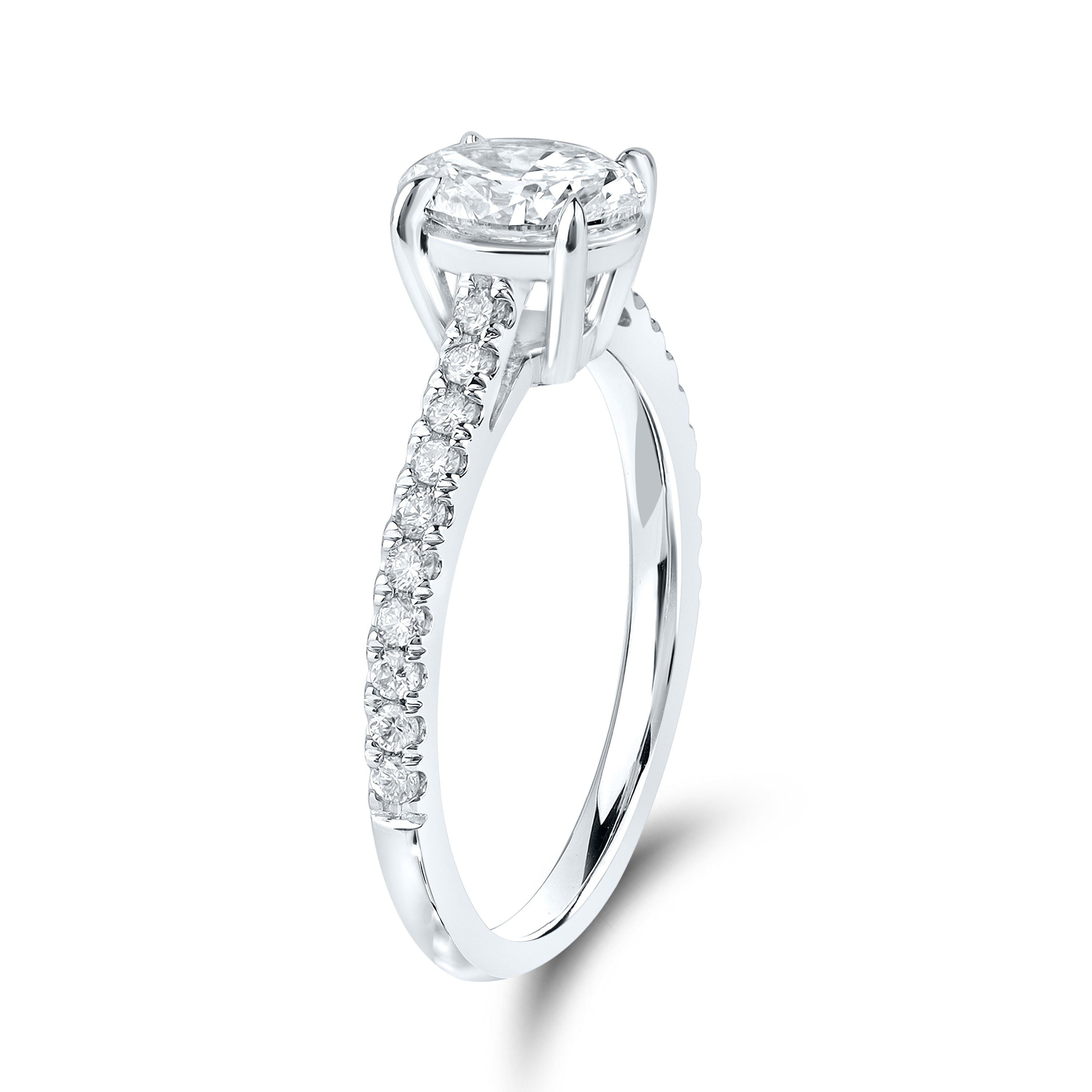 14kt White Gold 1.25 CTW Lab Diamond Oval Shape Solitaire Ring