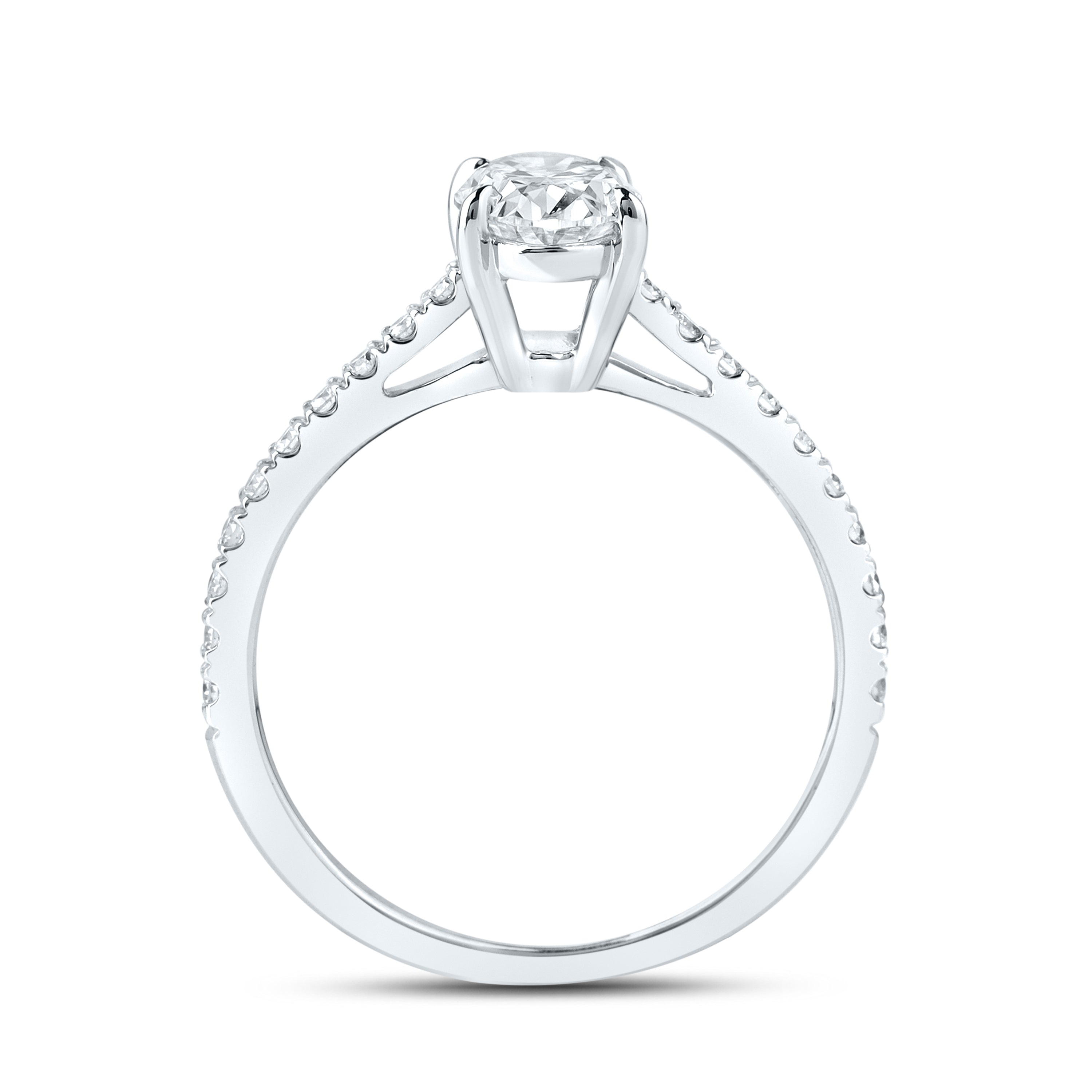 14kt White Gold 1.25 CTW Lab Diamond Oval Shape Solitaire Ring