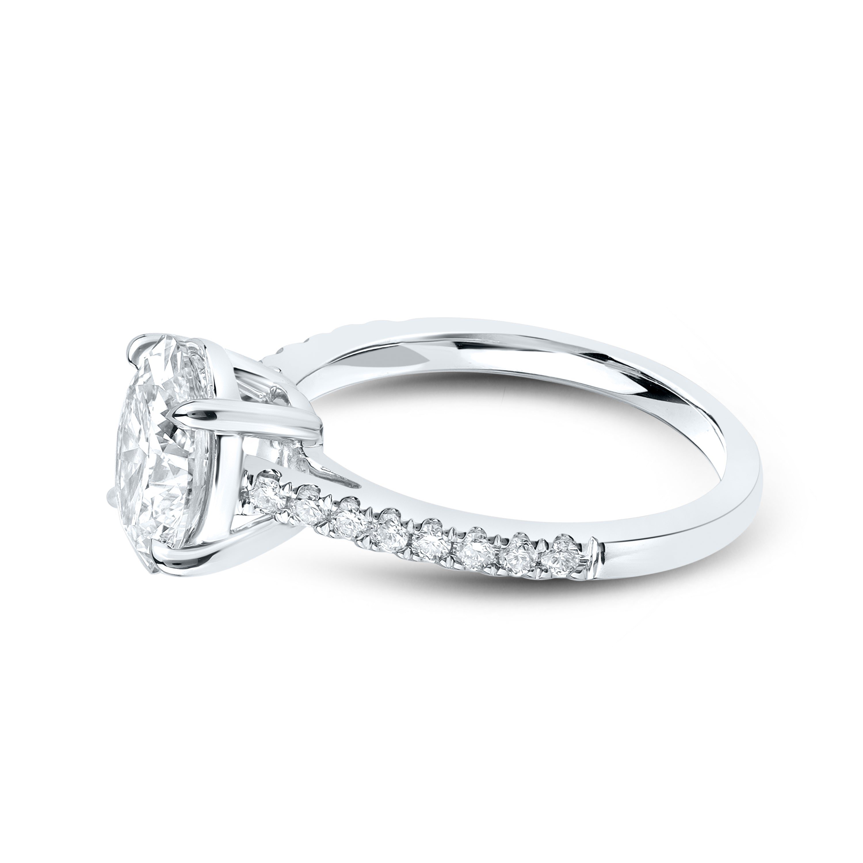 14kt White Gold 2.25 CTW Lab Diamond Oval Shape Solitaire Ring