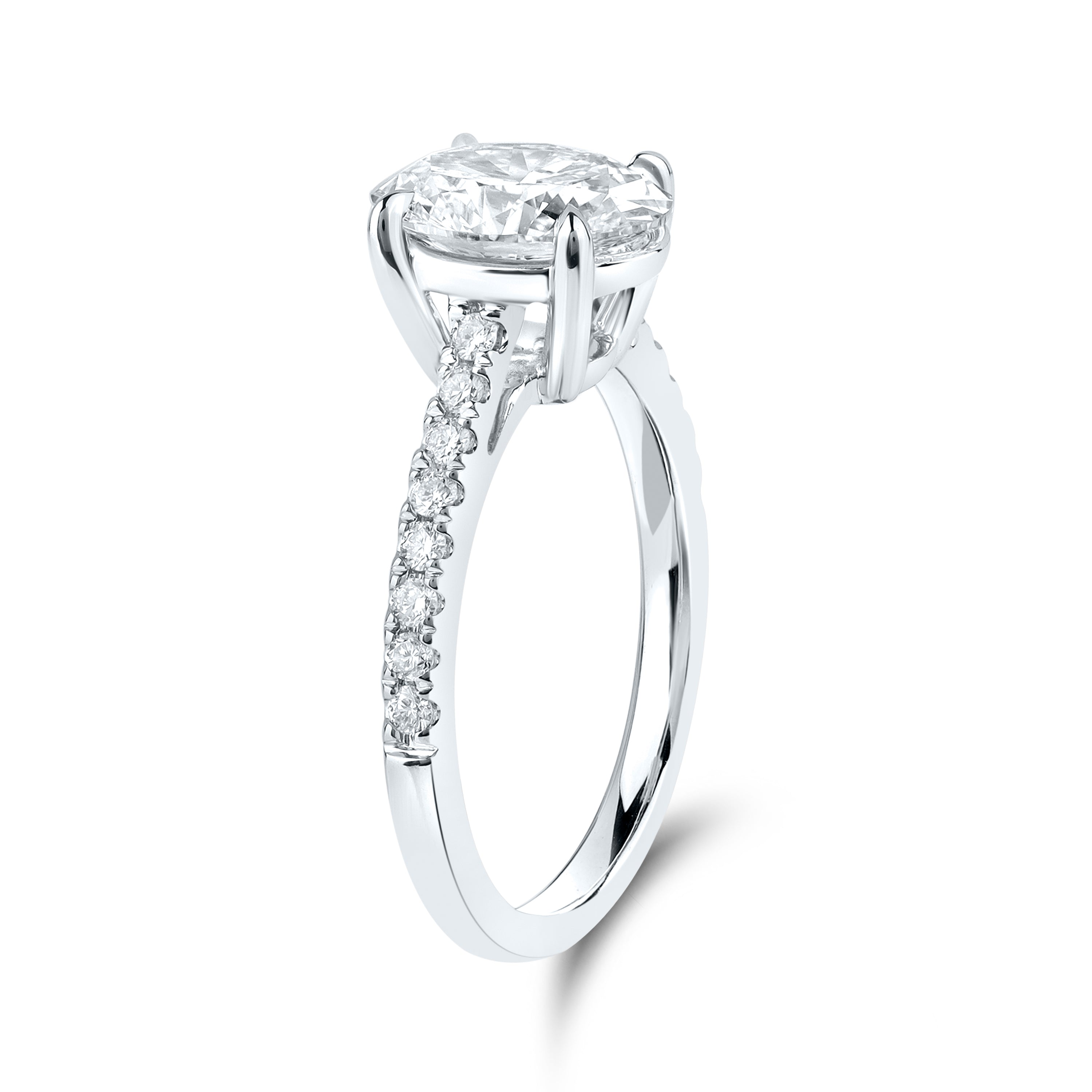 14kt White Gold 2.25 CTW Lab Diamond Oval Shape Solitaire Ring