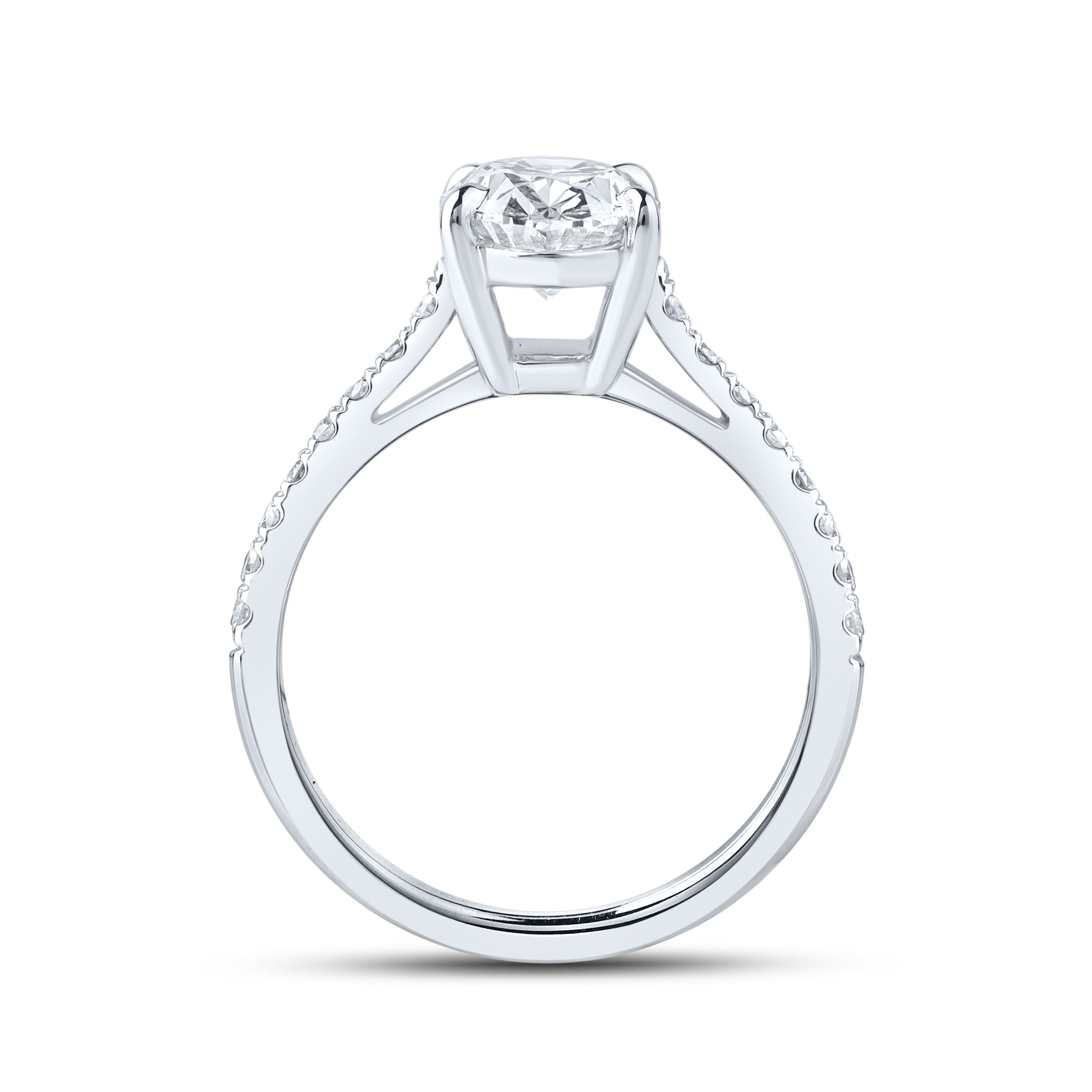14kt White Gold 2.25 CTW Lab Diamond Oval Shape Solitaire Ring