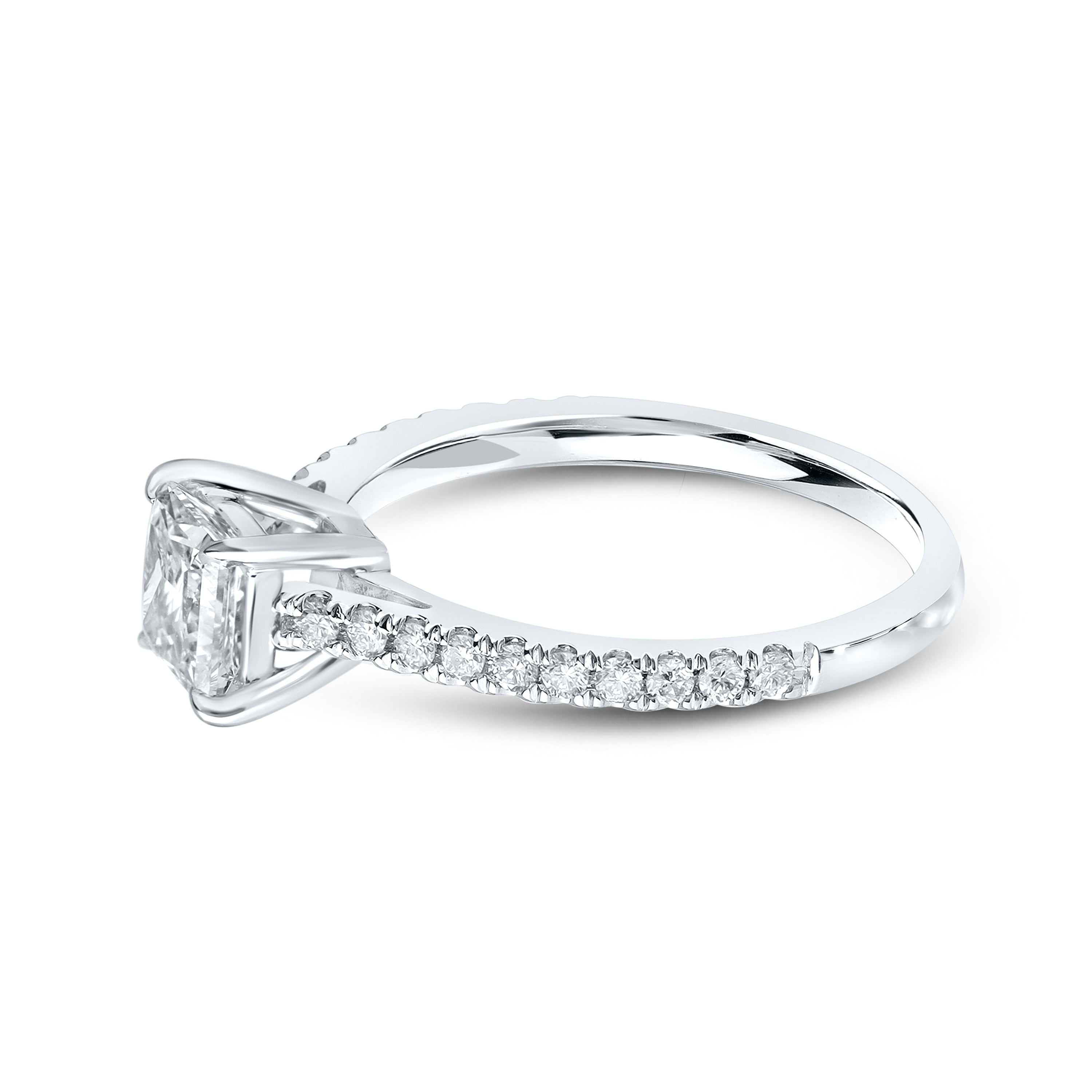 14kt White Gold 1.25 CTW Princes shape Lab Diamond Solitaire Ring