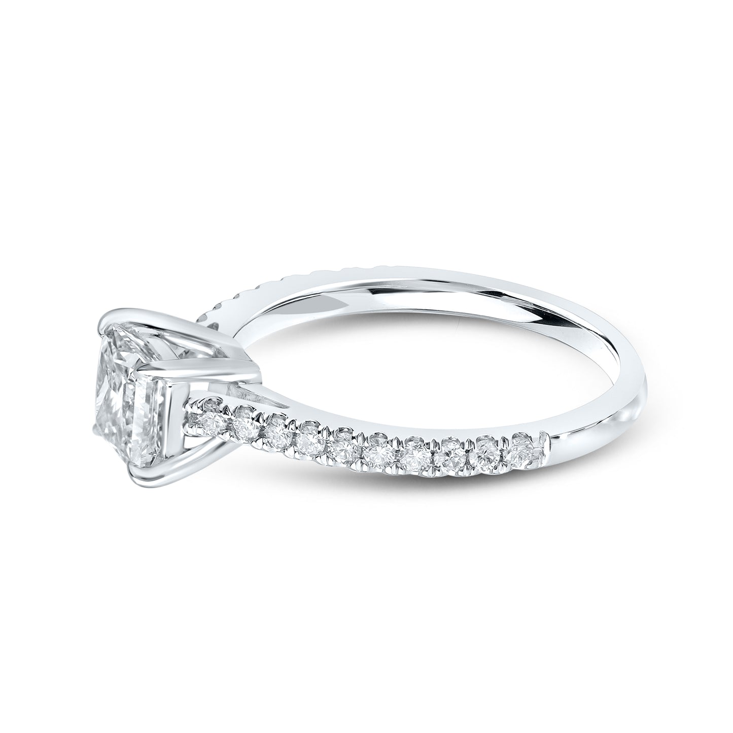 14kt White Gold 1.25 CTW Princes shape Lab Diamond Solitaire Ring