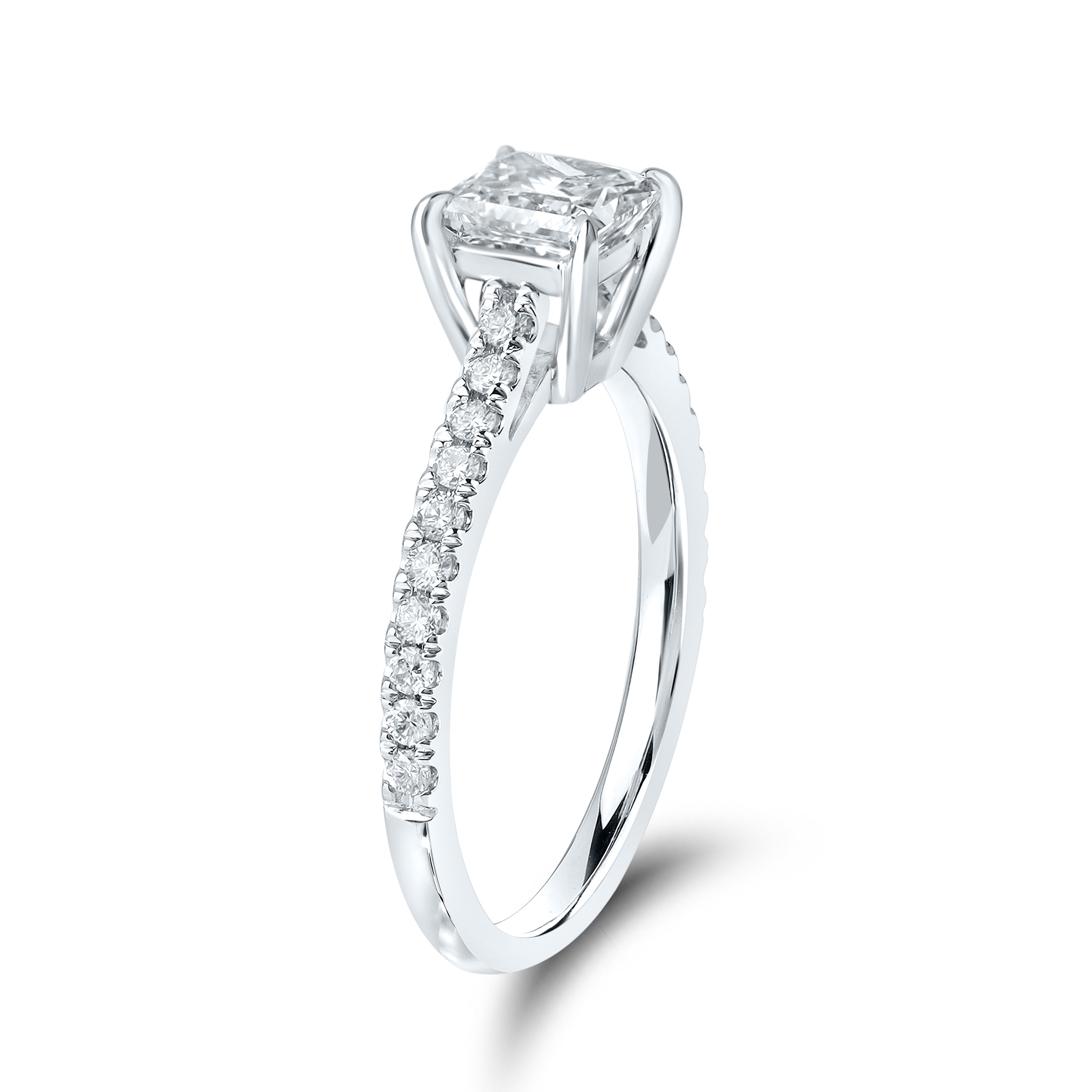 14kt White Gold 1.25 CTW Princes shape Lab Diamond Solitaire Ring