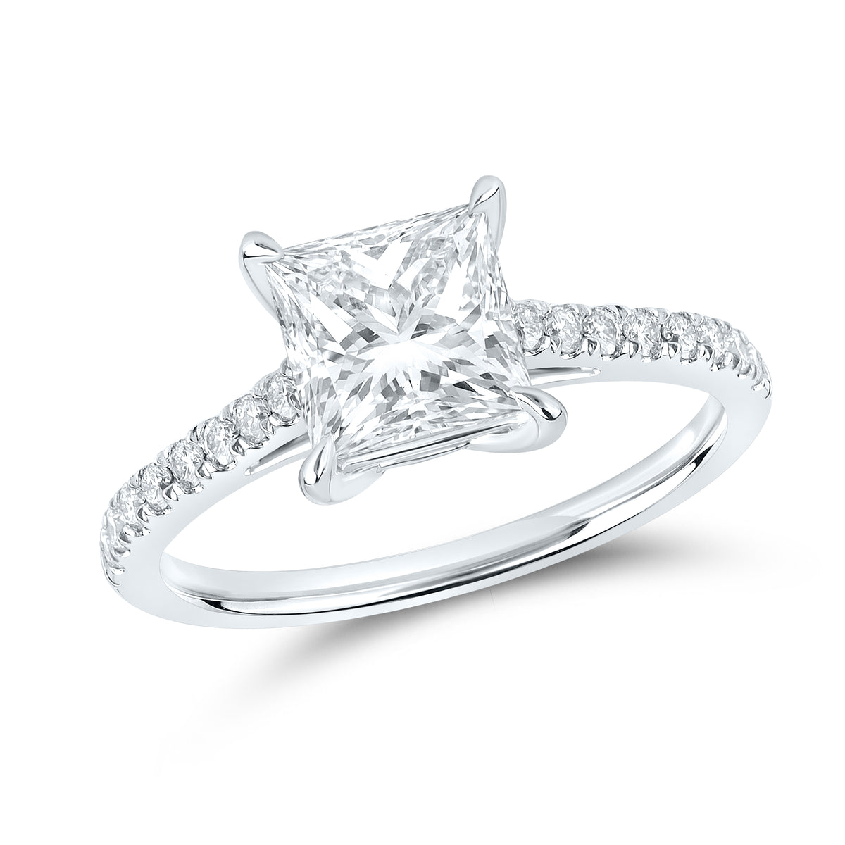14kt White Gold 2.25 CTW Lab Diamond Princes Shape Solitaire Ring