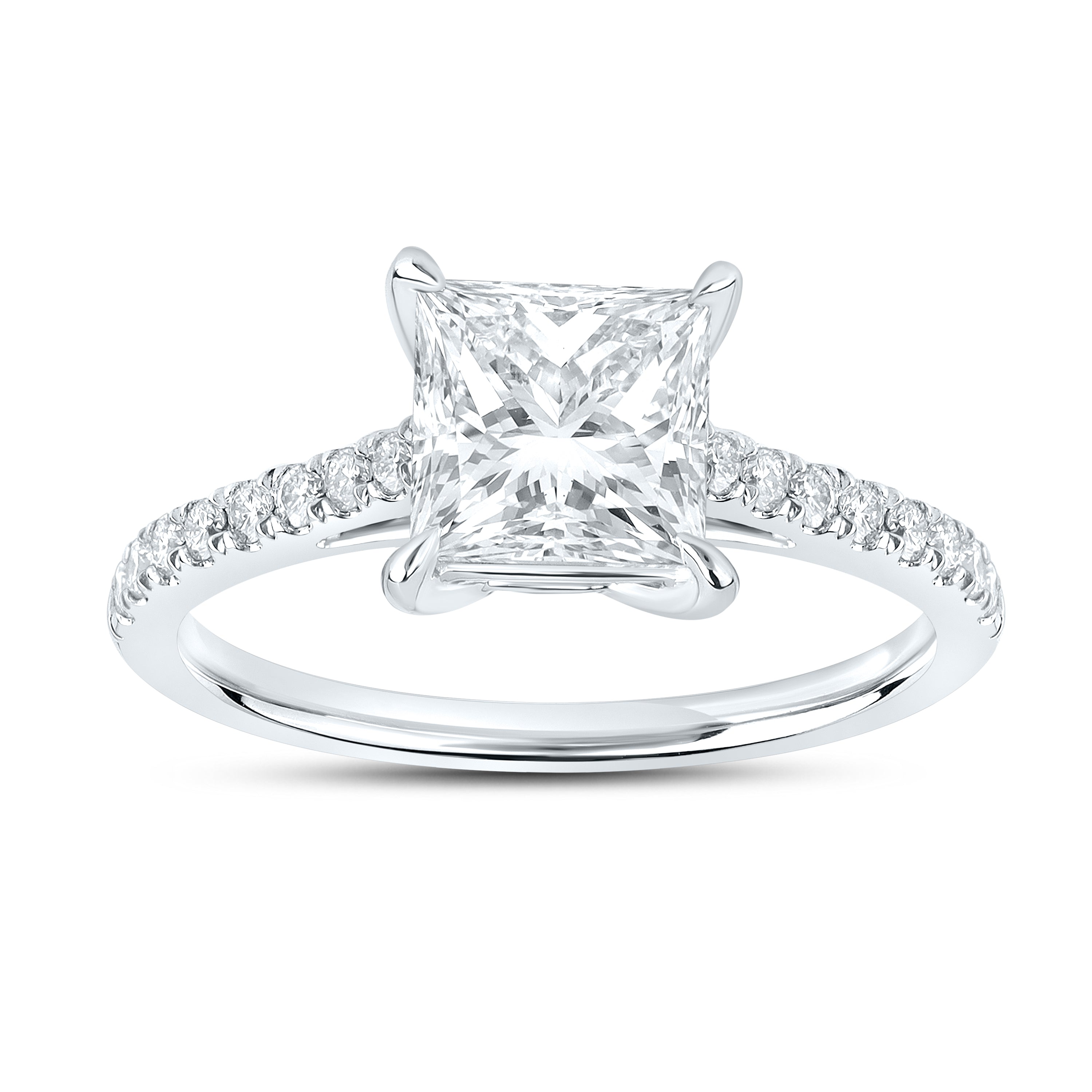 14kt White Gold 2.25 CTW Lab Diamond Princes Shape Solitaire Ring