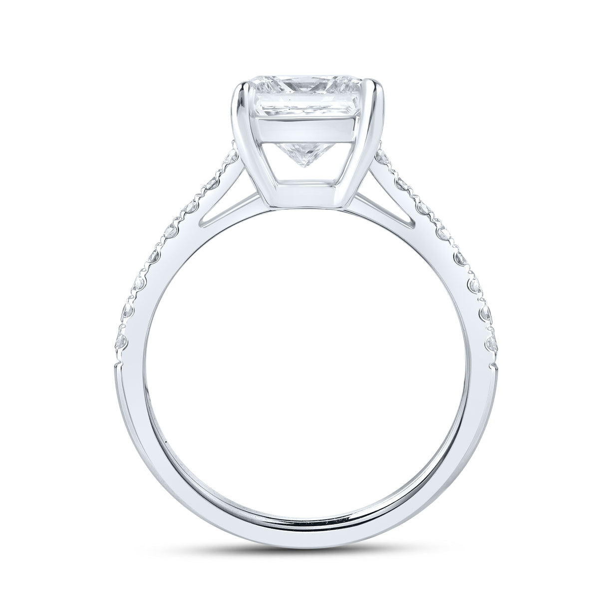 14kt White Gold 2.25 CTW Lab Diamond Princes Shape Solitaire Ring