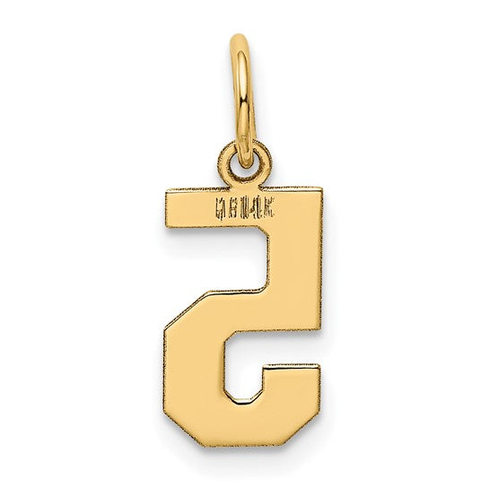 14kt Yellow Gold Small Polished Number 5 Charm