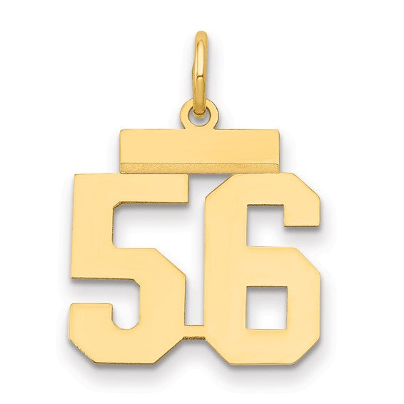 14kt Yellow Gold Small Polished Number 56 Charm