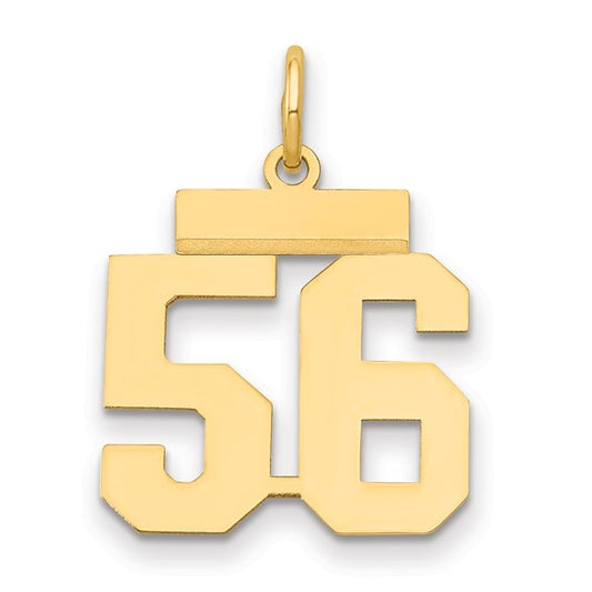 14kt Yellow Gold Small Polished Number 56 Charm