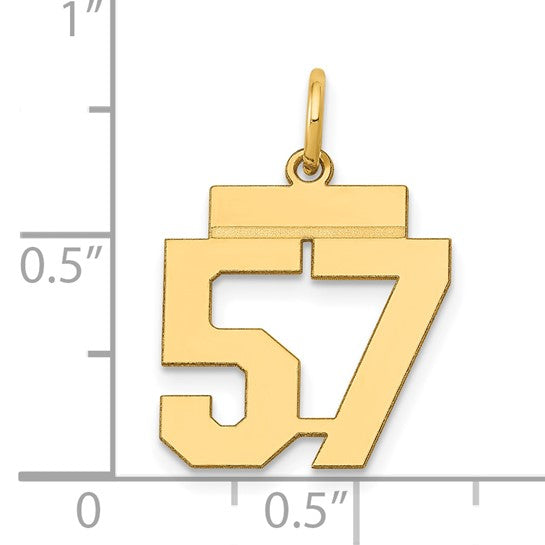 14kt Yellow Gold Small Polished Number 57 Charm
