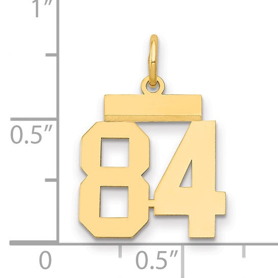 14kt Yellow Gold Small Polished Number 84 Charm