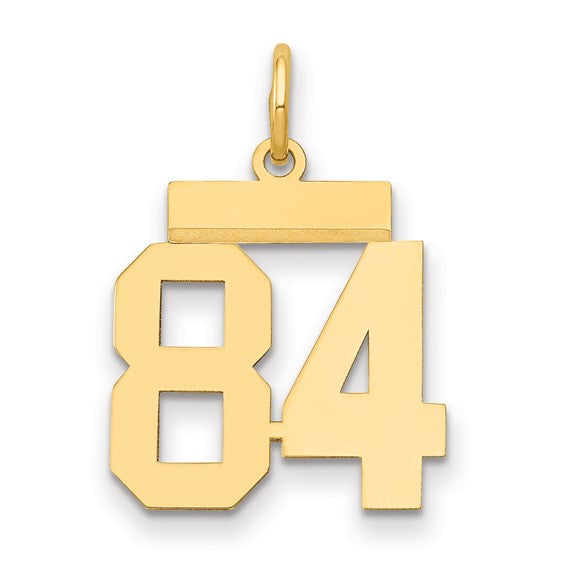 14kt Yellow Gold Small Polished Number 84 Charm